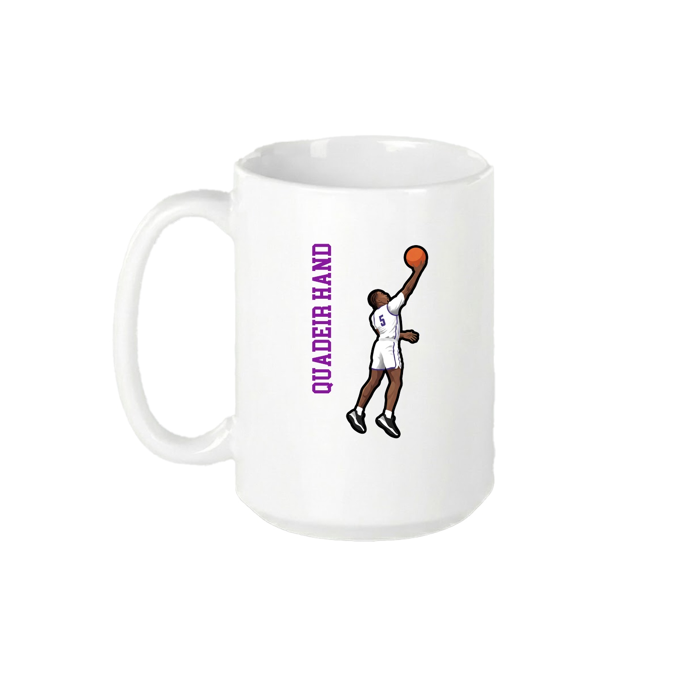 15oz Coffee Mug — Name Vertical in White