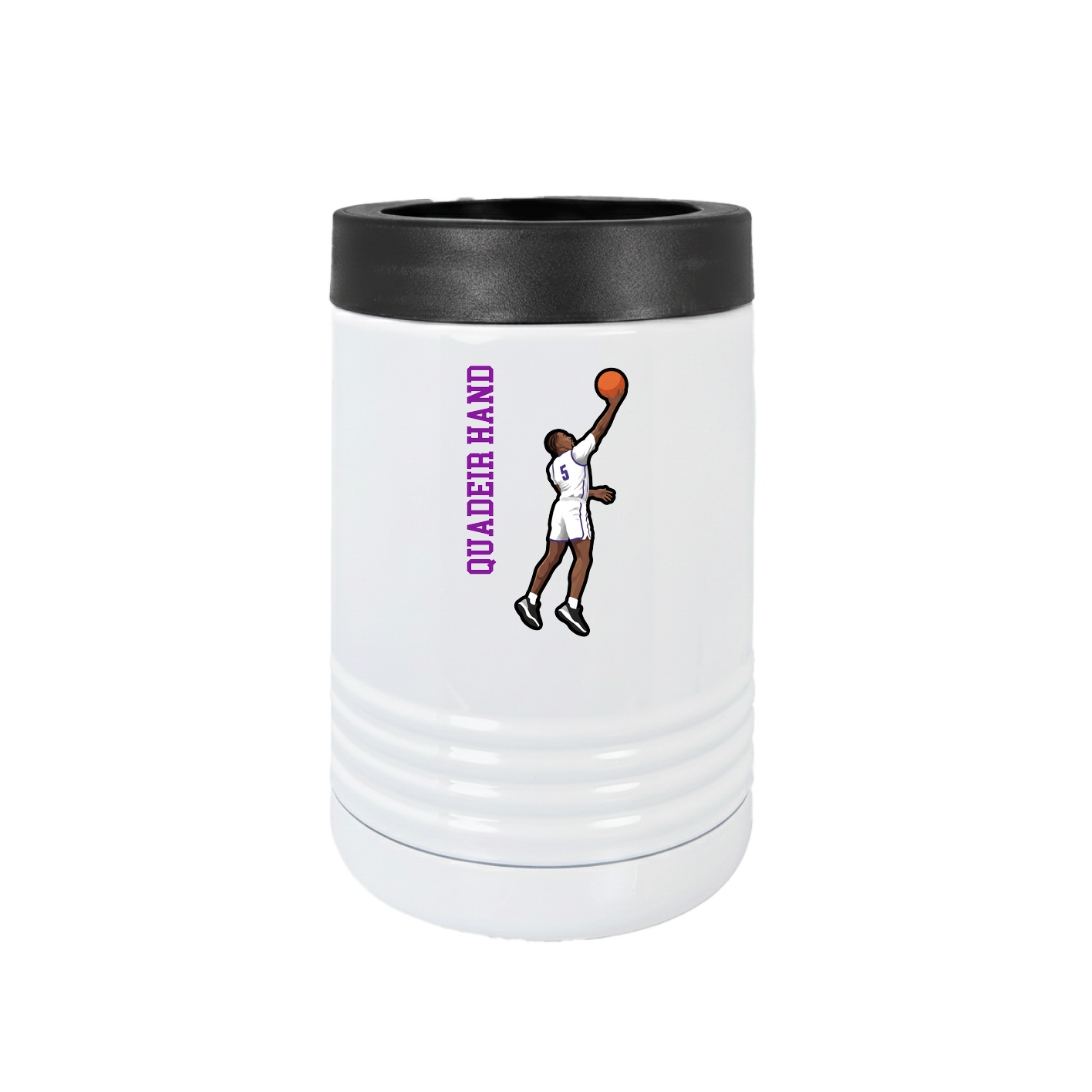 Beverage Holder — Name Vertical in White