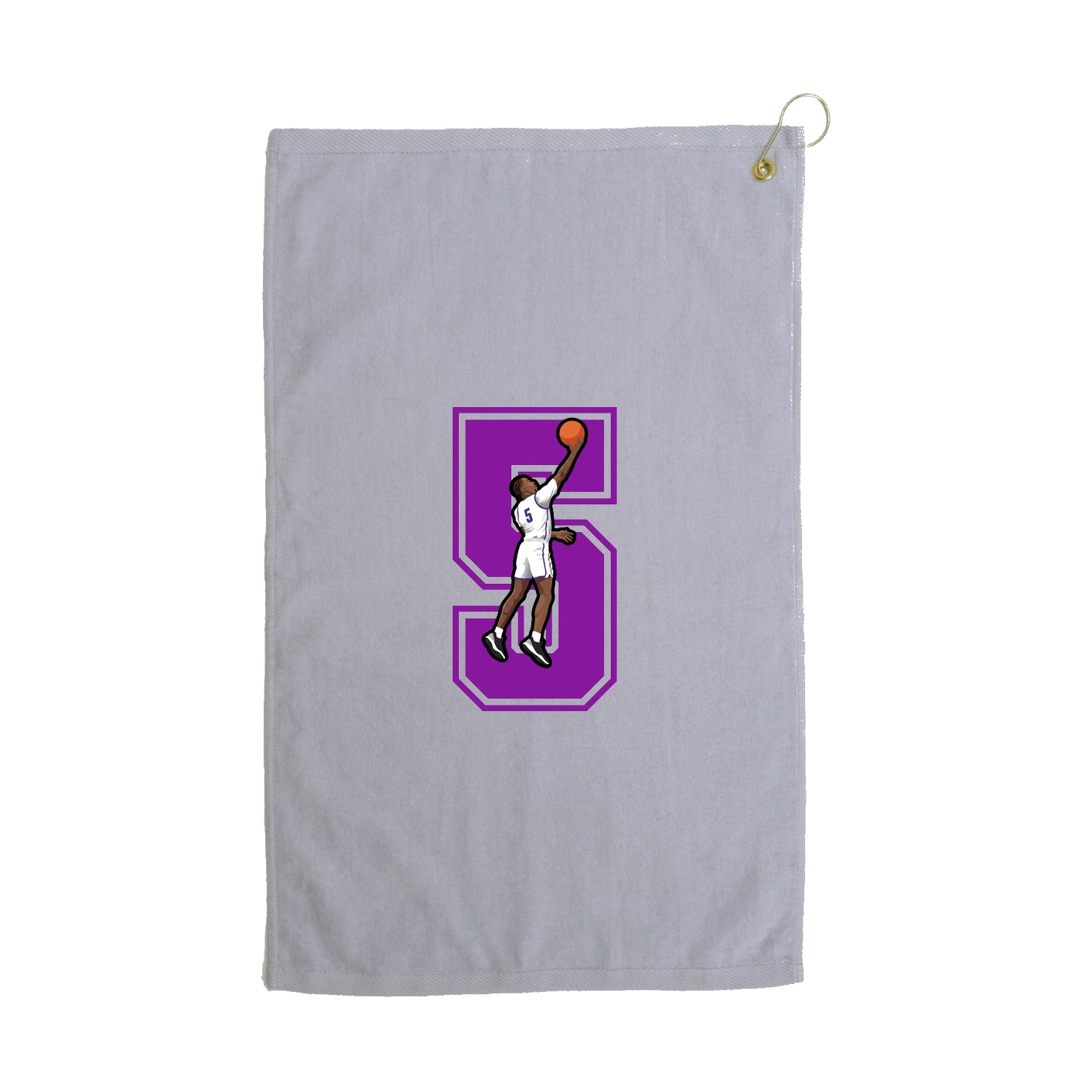Golf Towel — Number in Grey