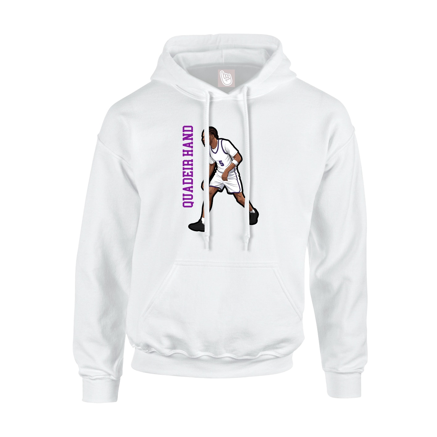 Youth Hoodie — Name Vertical in White