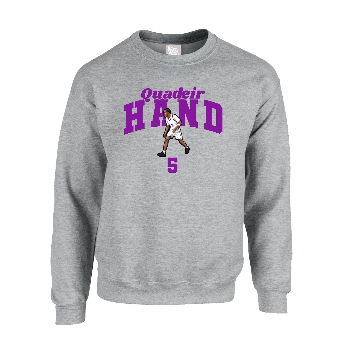 Fleece Crew — Signature Arch in Grey
