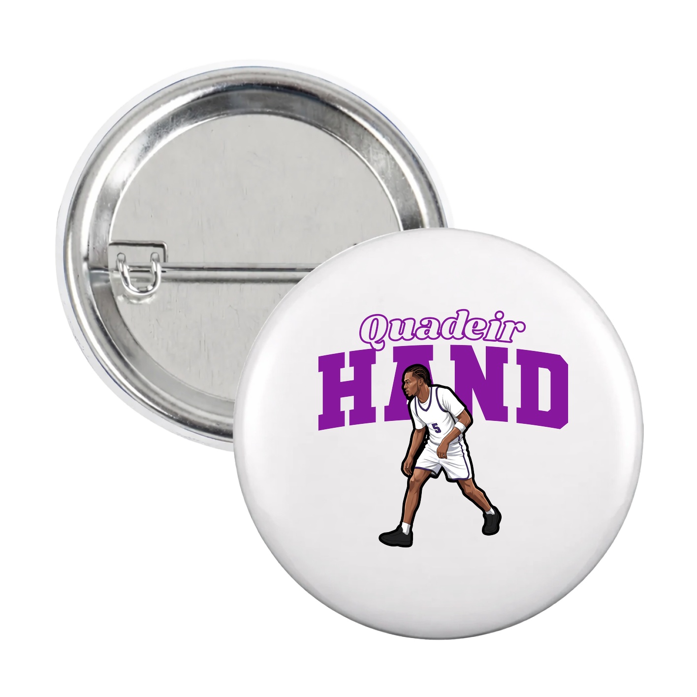 Game Day Button — Name Arch in White