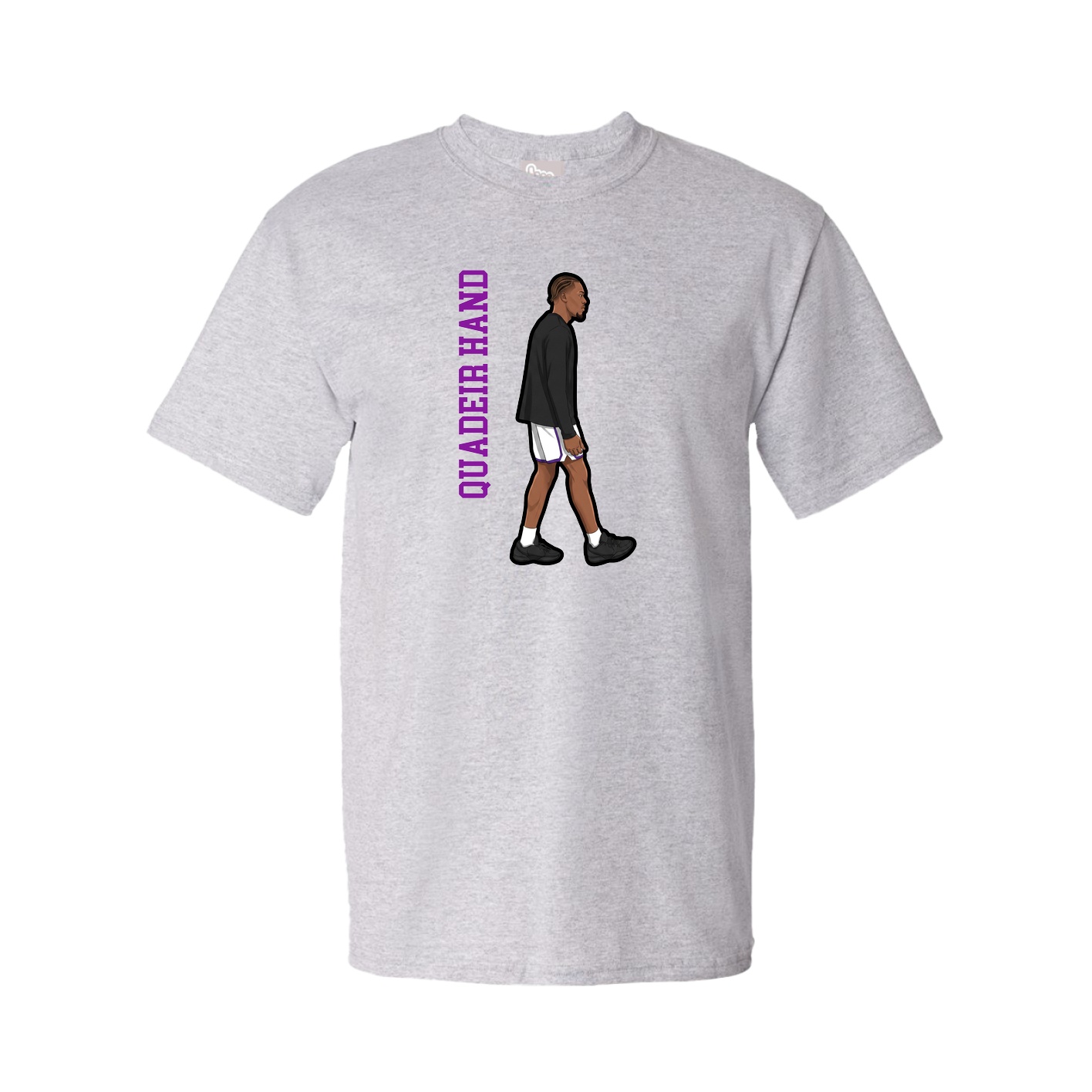 Youth Tee — Name Vertical in Grey