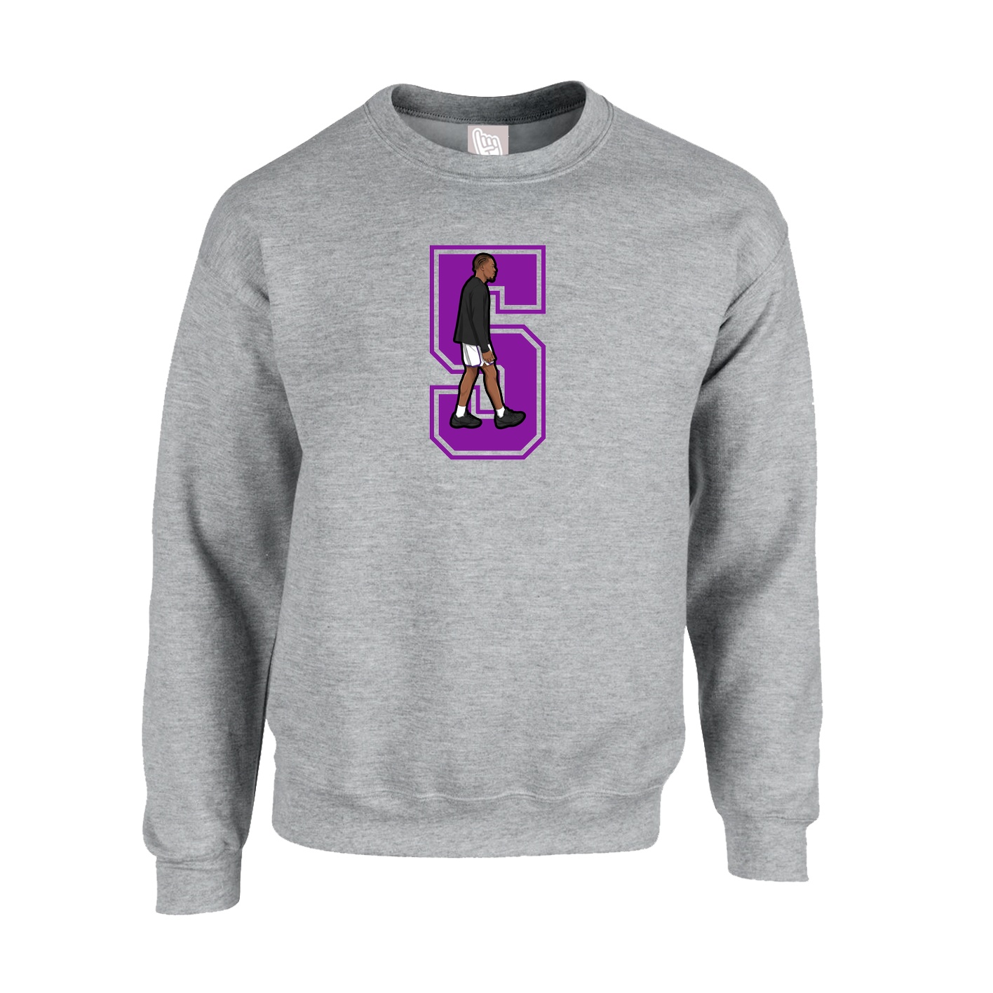 Fleece Crew — Number in Grey