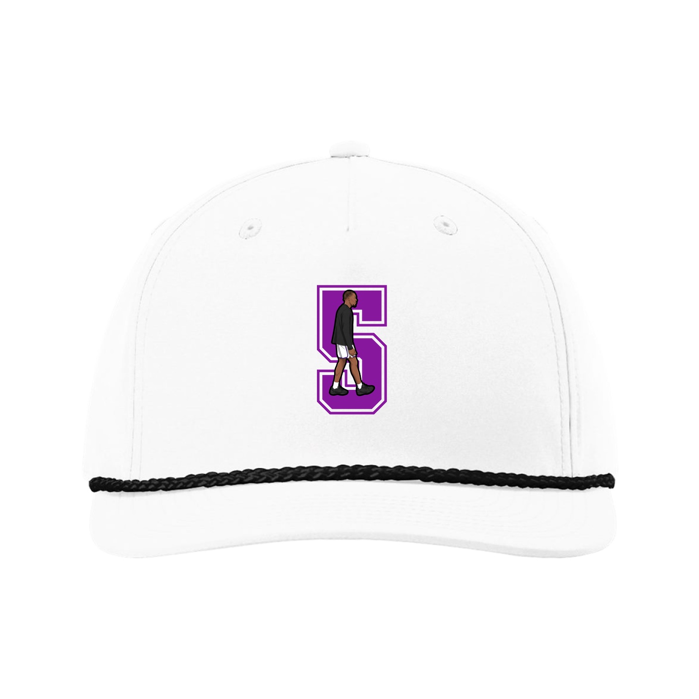 Five-Panel Classic Rope Cap — Number in White