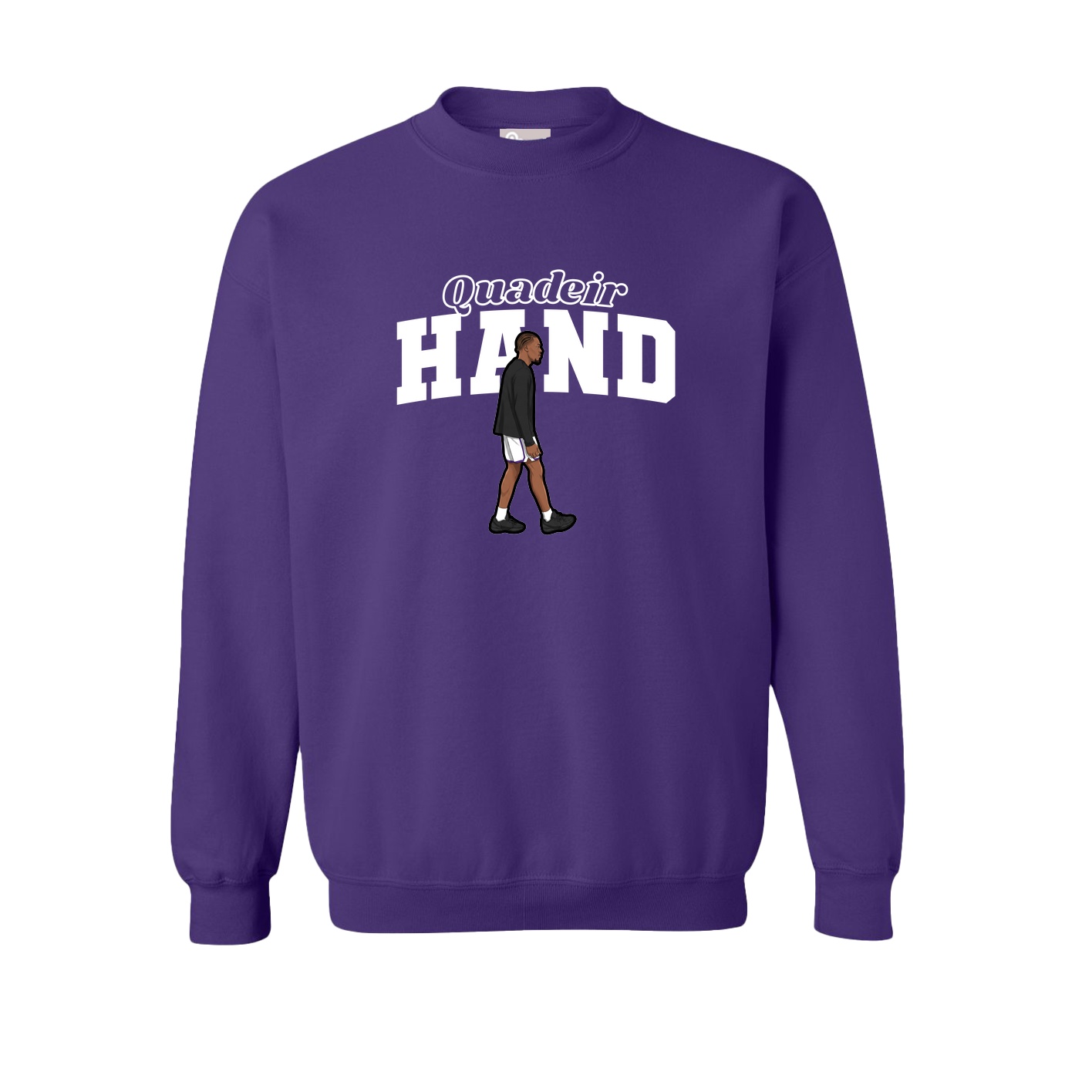 Fleece Crew — Name Arch in Purple