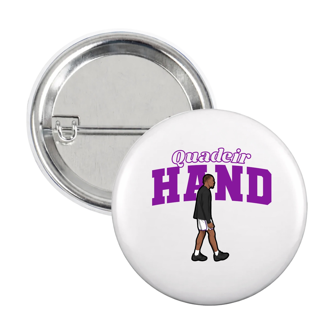 Game Day Button — Name Arch in White