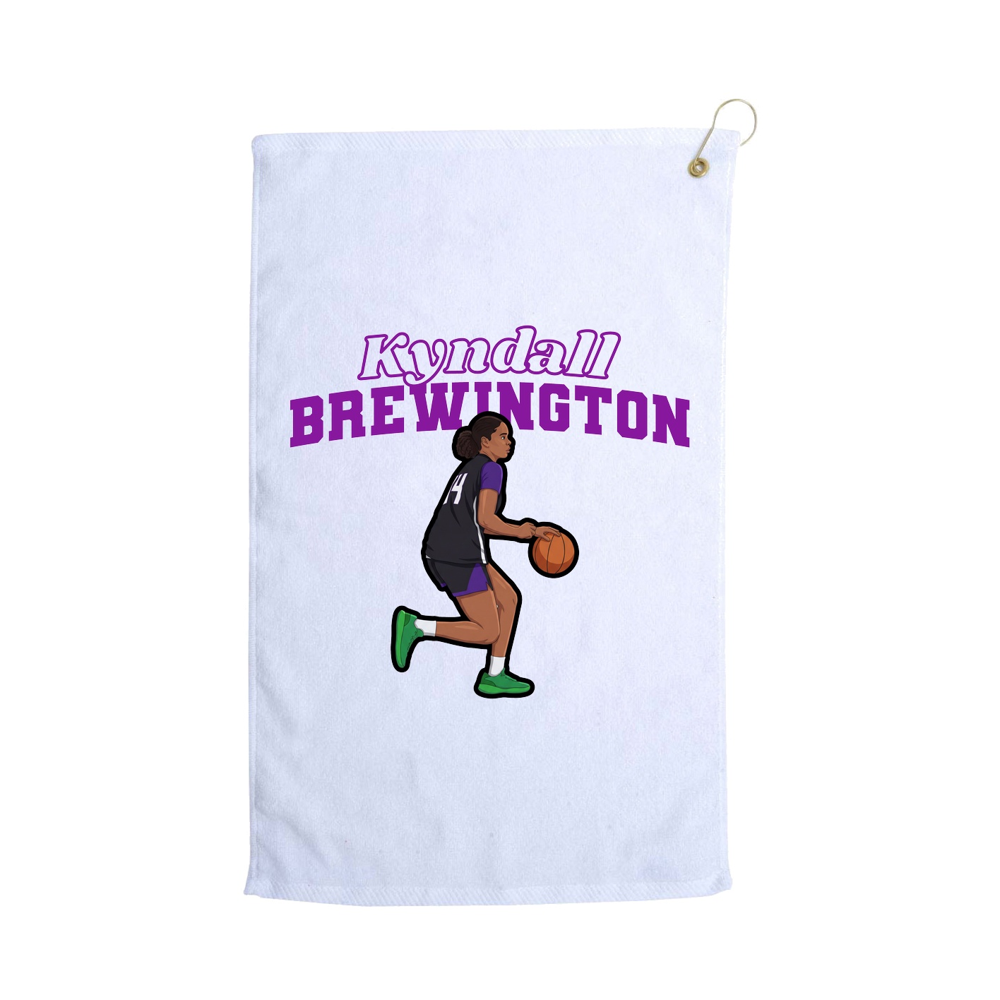 Golf Towel — Name Arch in White