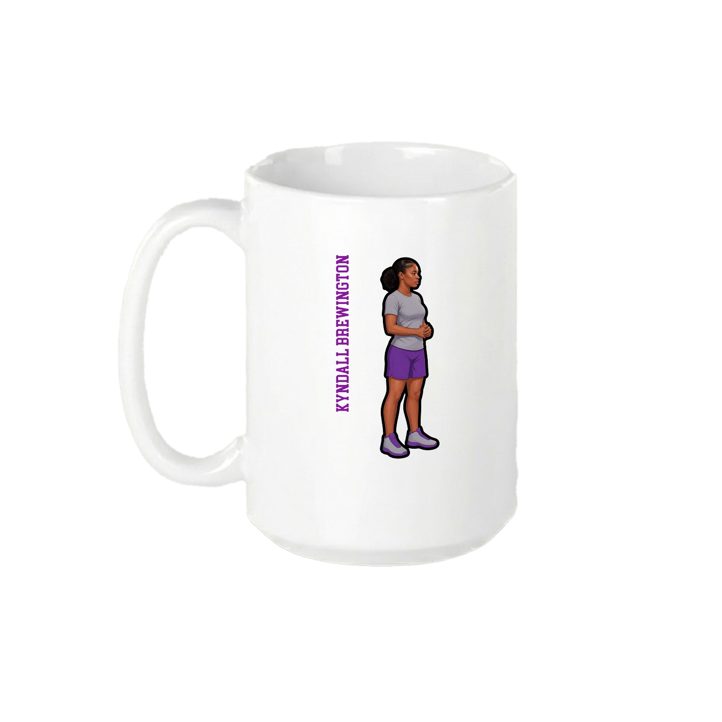 15oz Coffee Mug — Name Vertical in White