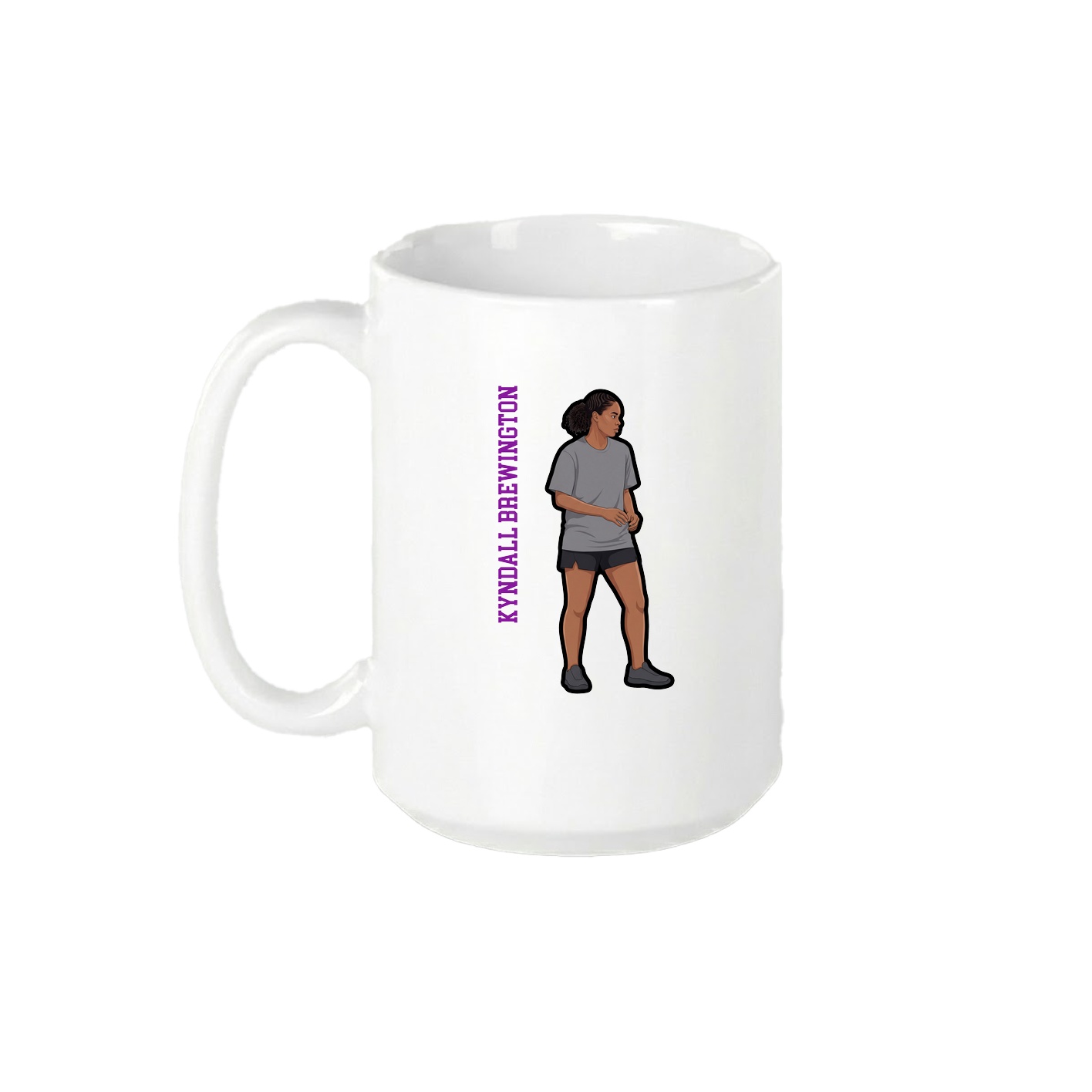 15oz Coffee Mug — Name Vertical in White