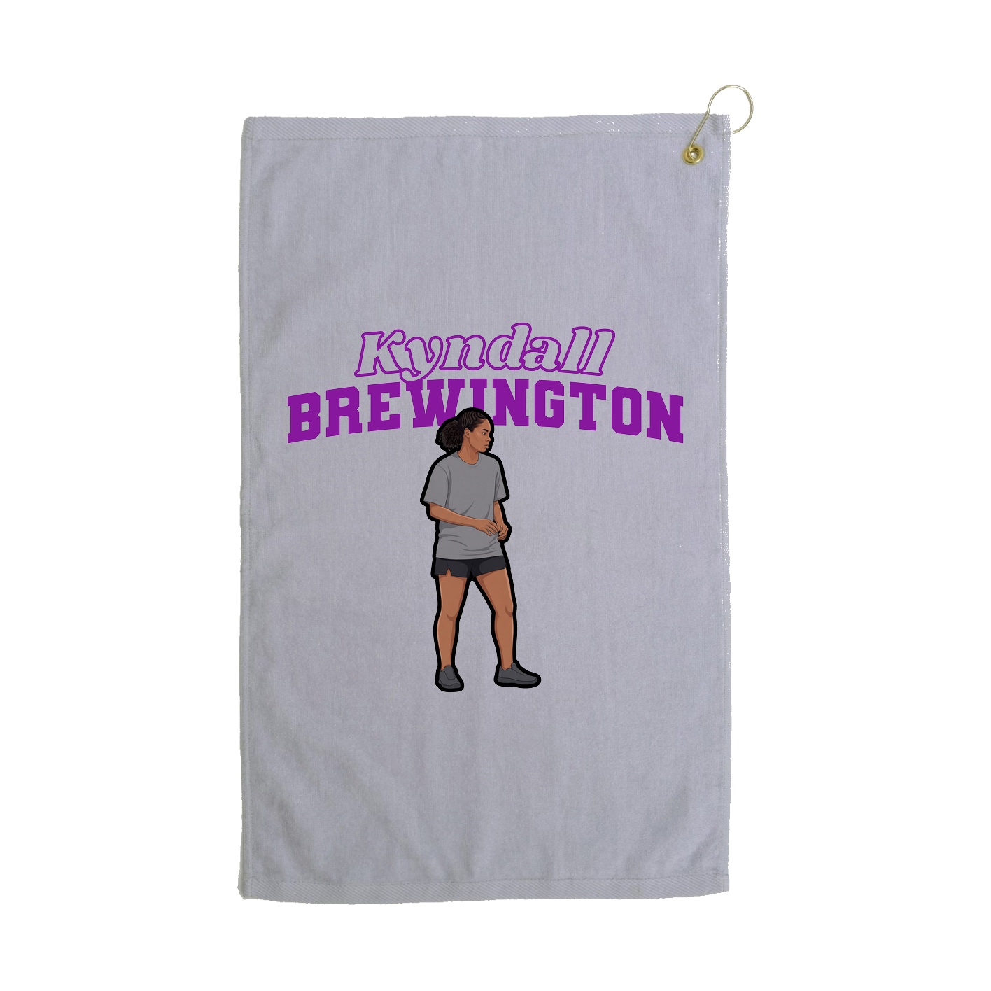 Golf Towel — Name Arch in Grey