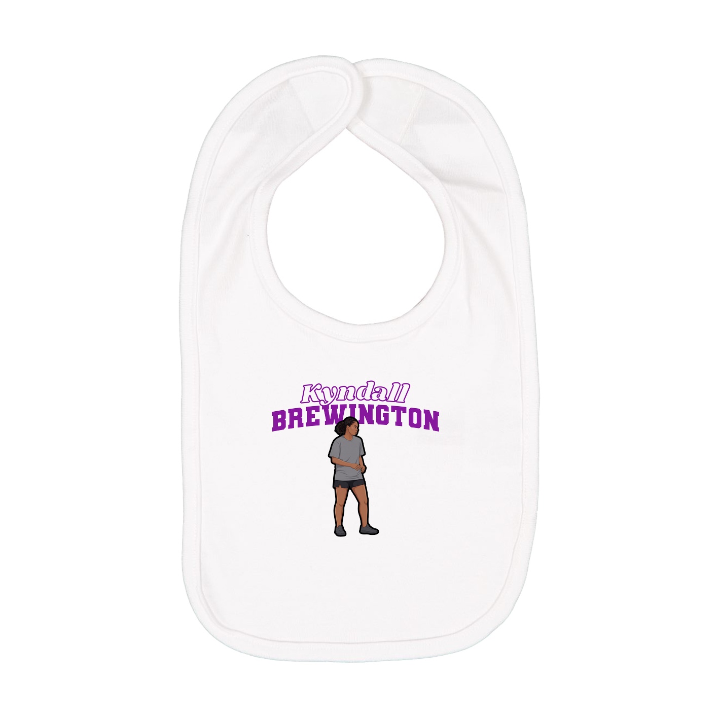 Infant Bib — Name Arch in White