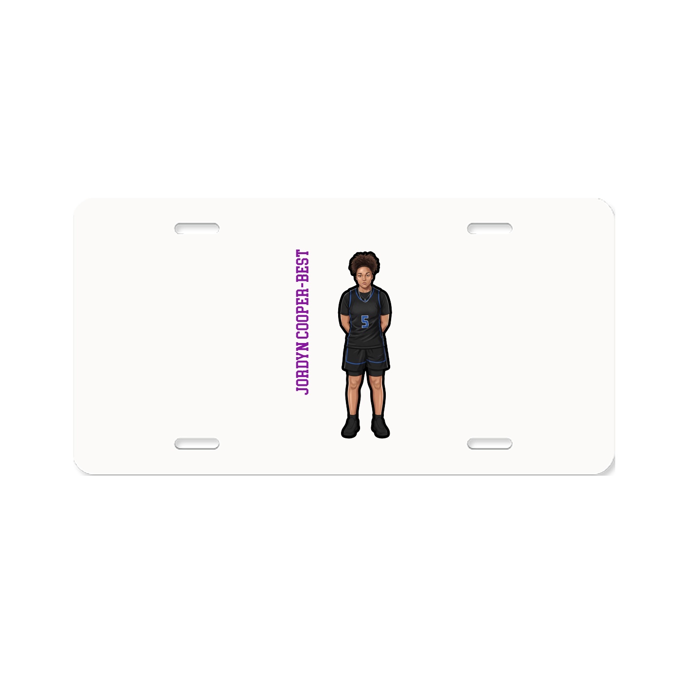 License Plate — Name Vertical in Classic