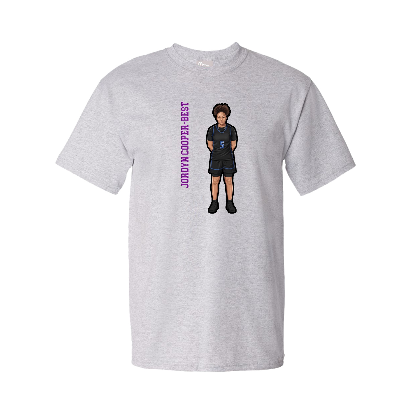Tee — Name Vertical in Grey