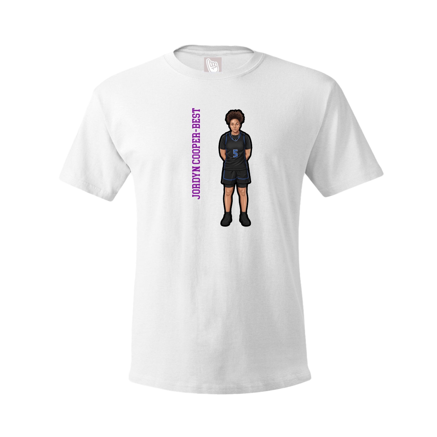 Youth Tee — Name Vertical in White