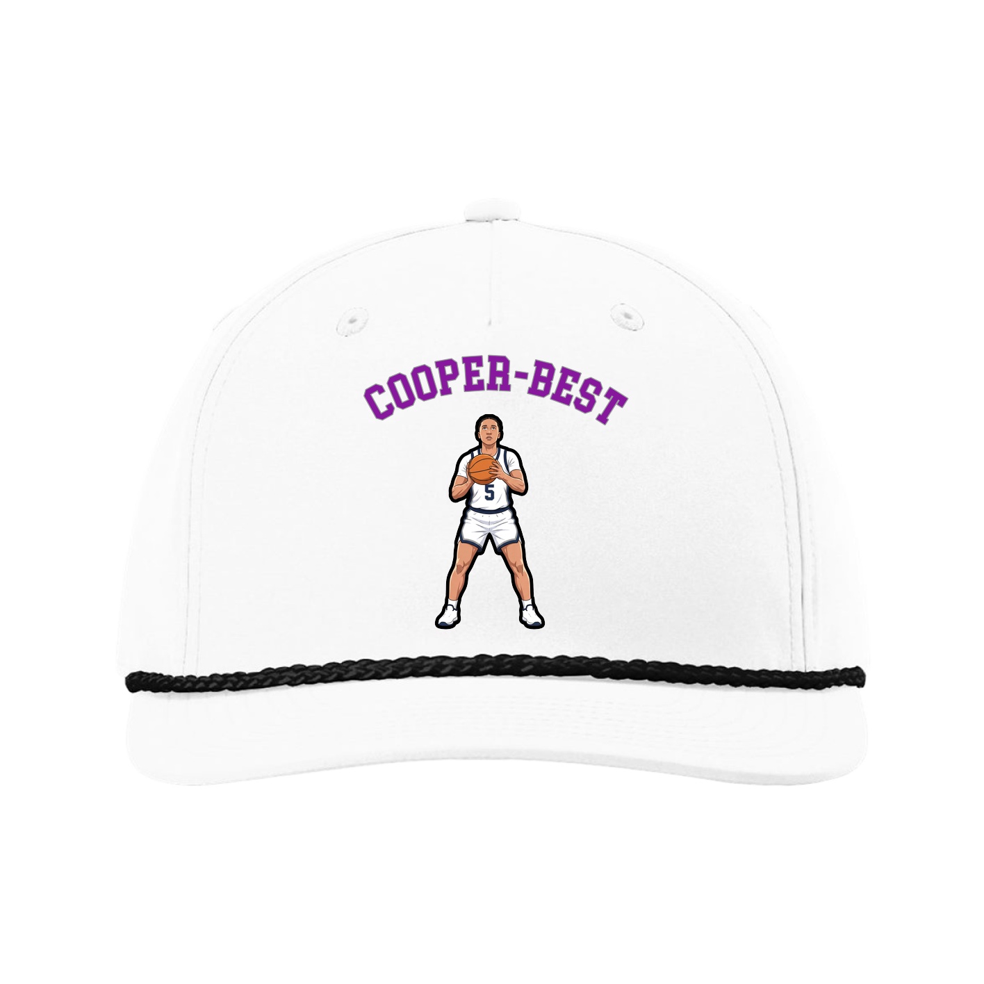 Five-Panel Classic Rope Cap — Shirsey Arch in White