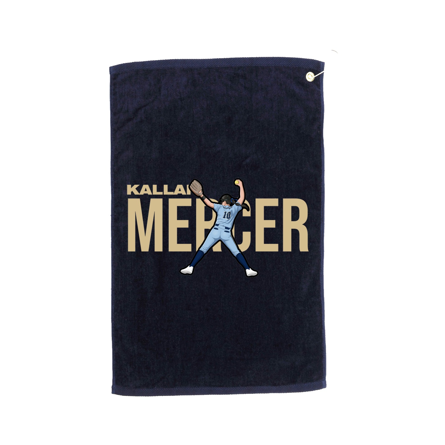 Golf Towel — Player Name in Navy