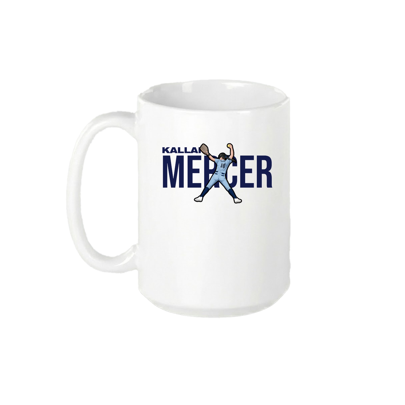 15oz Coffee Mug — Player Name in White