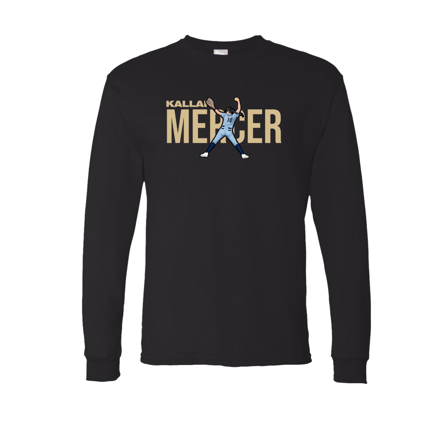 Long Sleeve Tee — Player Name in Black