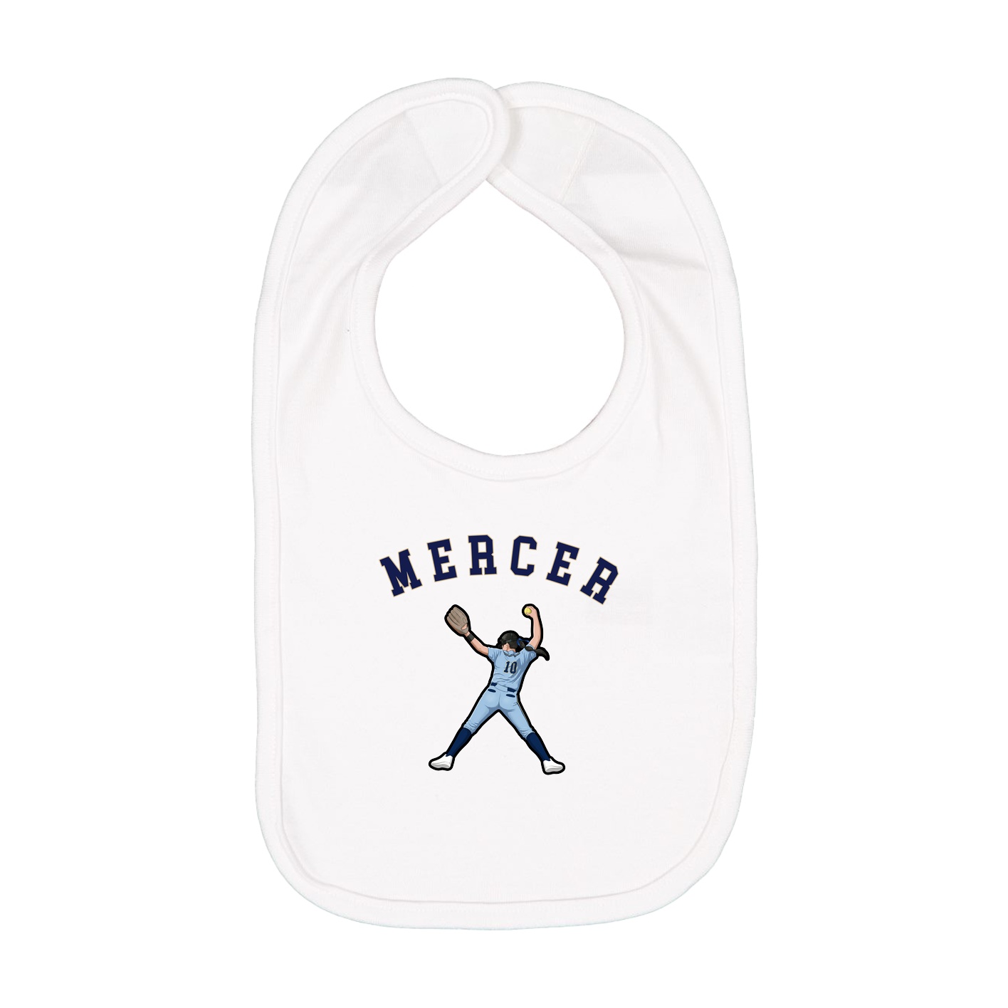 Infant Bib — Shirsey Arch in White