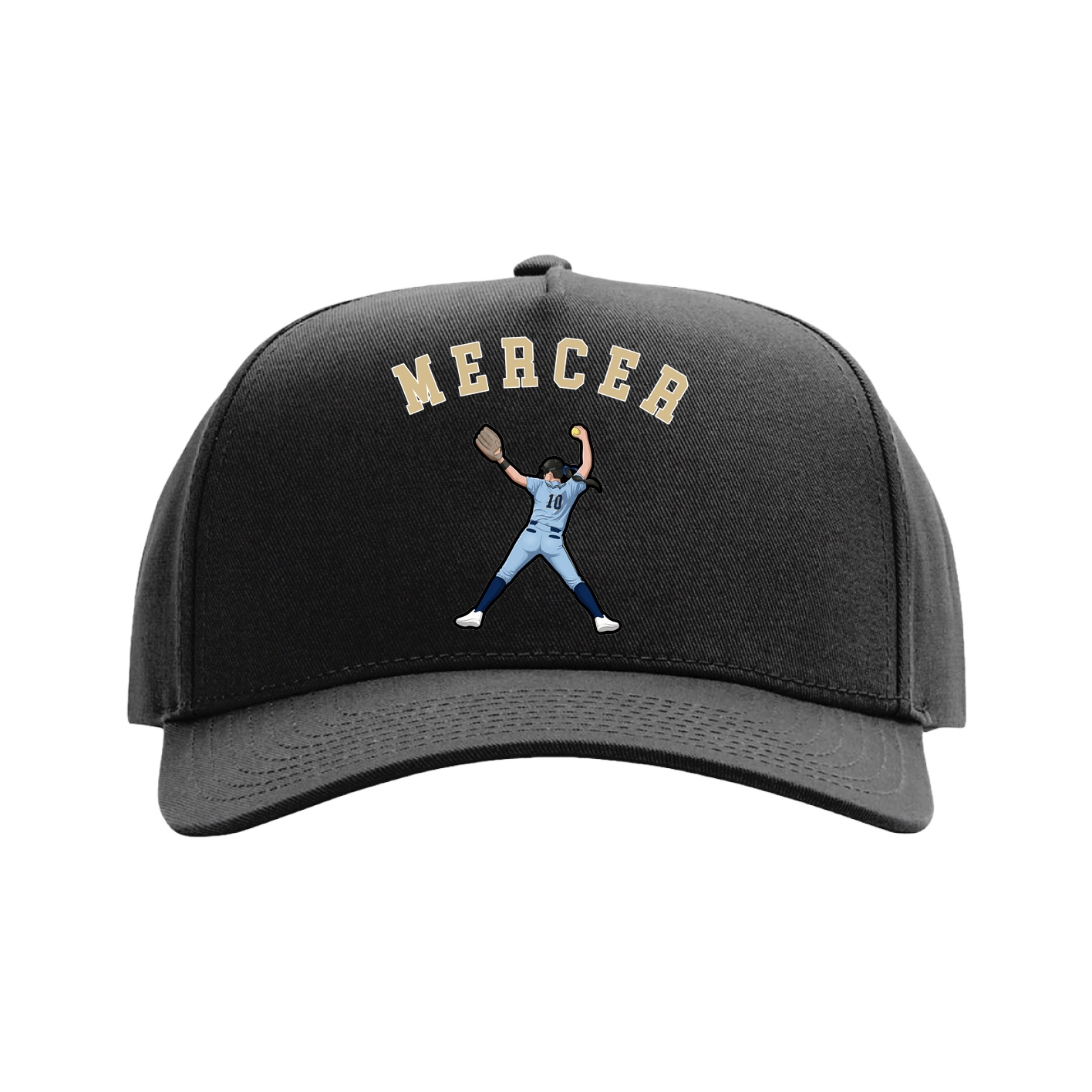 Full Fabric Five-Panel Champ Cap — Shirsey Arch in Black