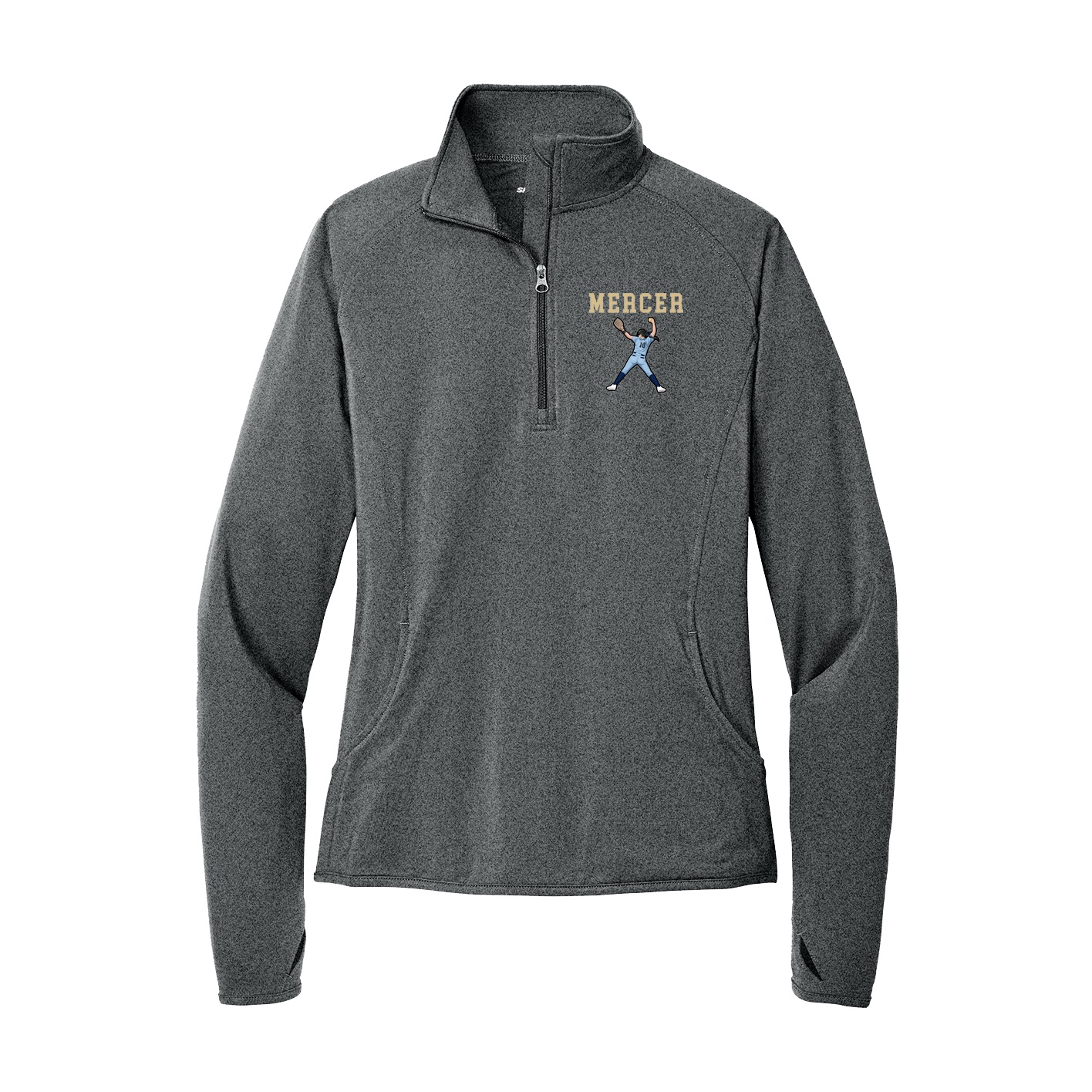 Women's Q-Zip Pullover — Shirsey in Grey