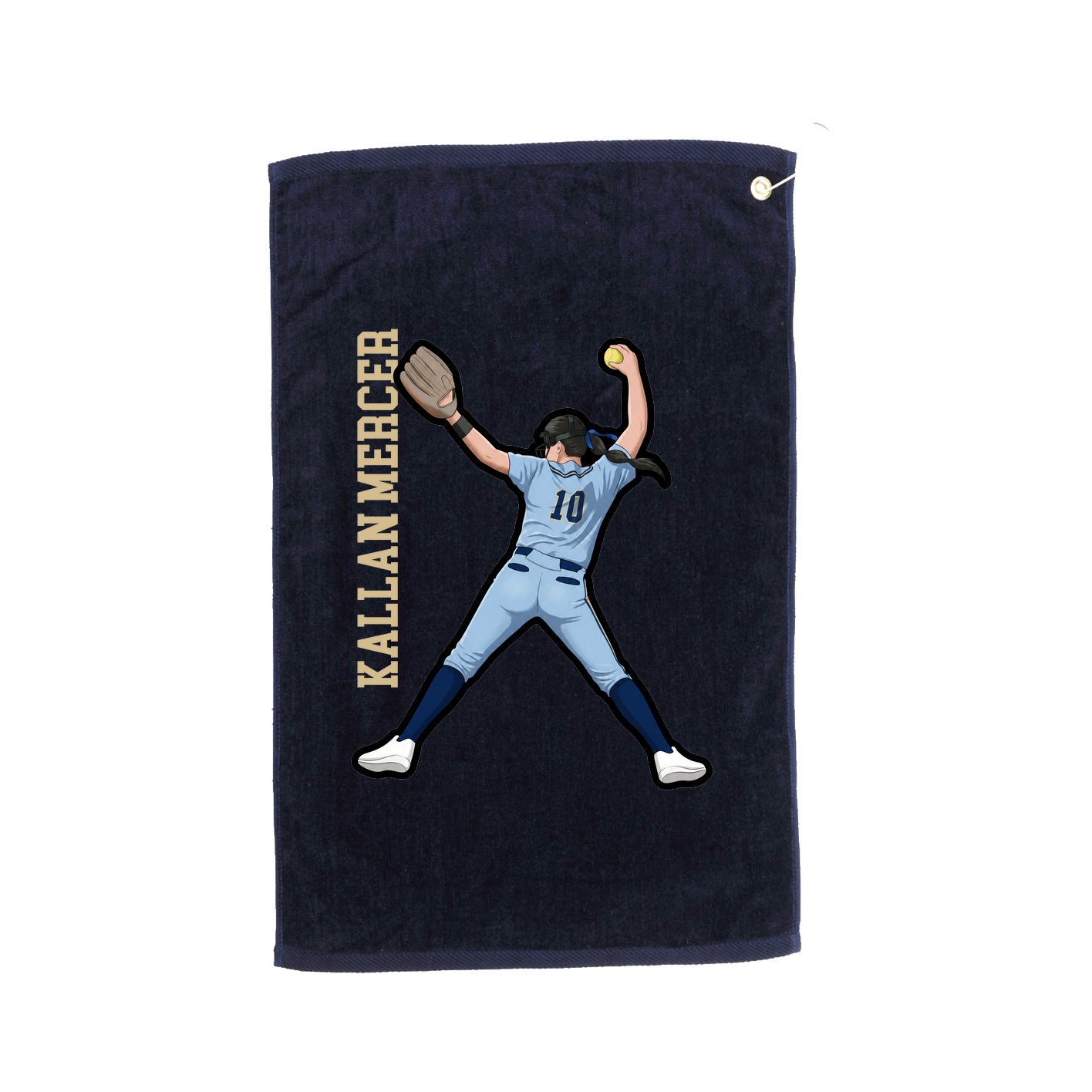 Golf Towel — Name Vertical in Navy