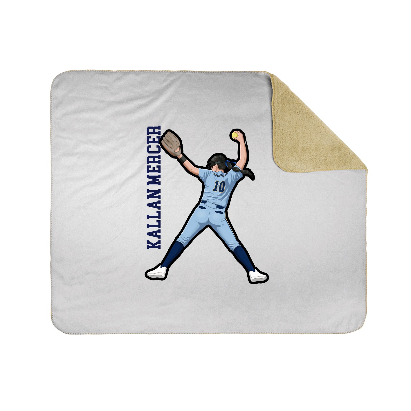 Throw Blanket — Name Vertical in White