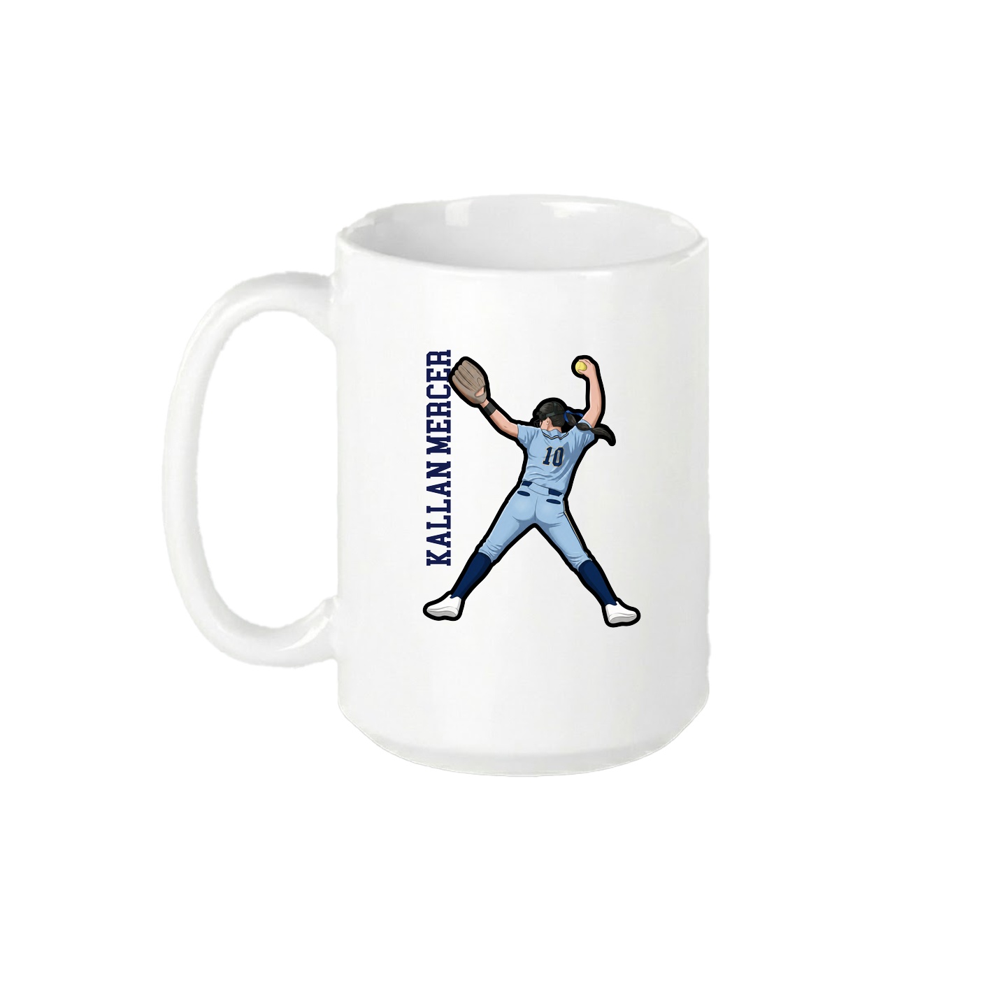 15oz Coffee Mug — Name Vertical in White