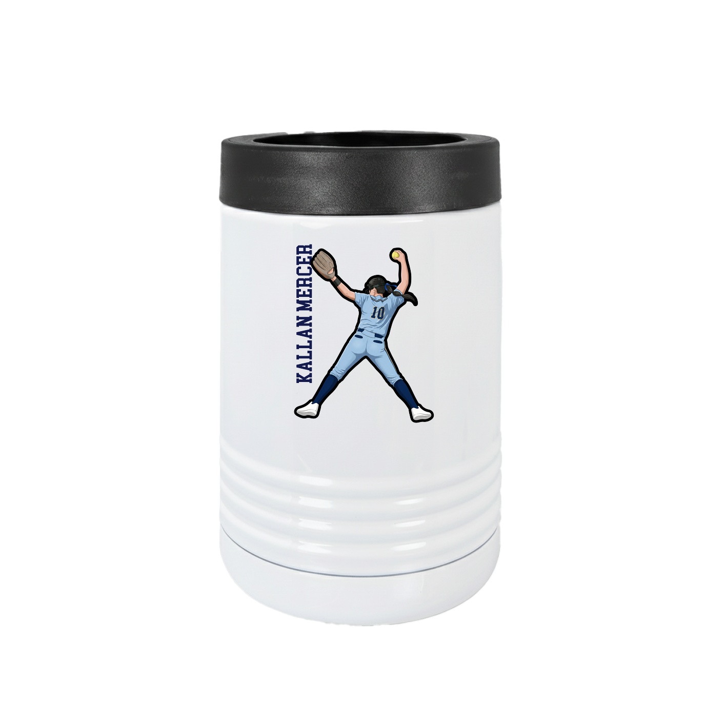 Beverage Holder — Name Vertical in White