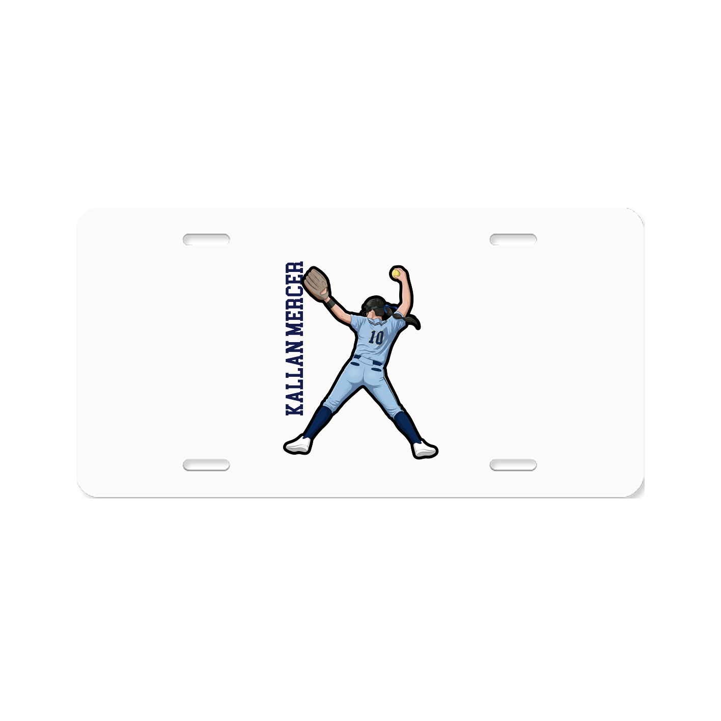 License Plate — Name Vertical in Classic
