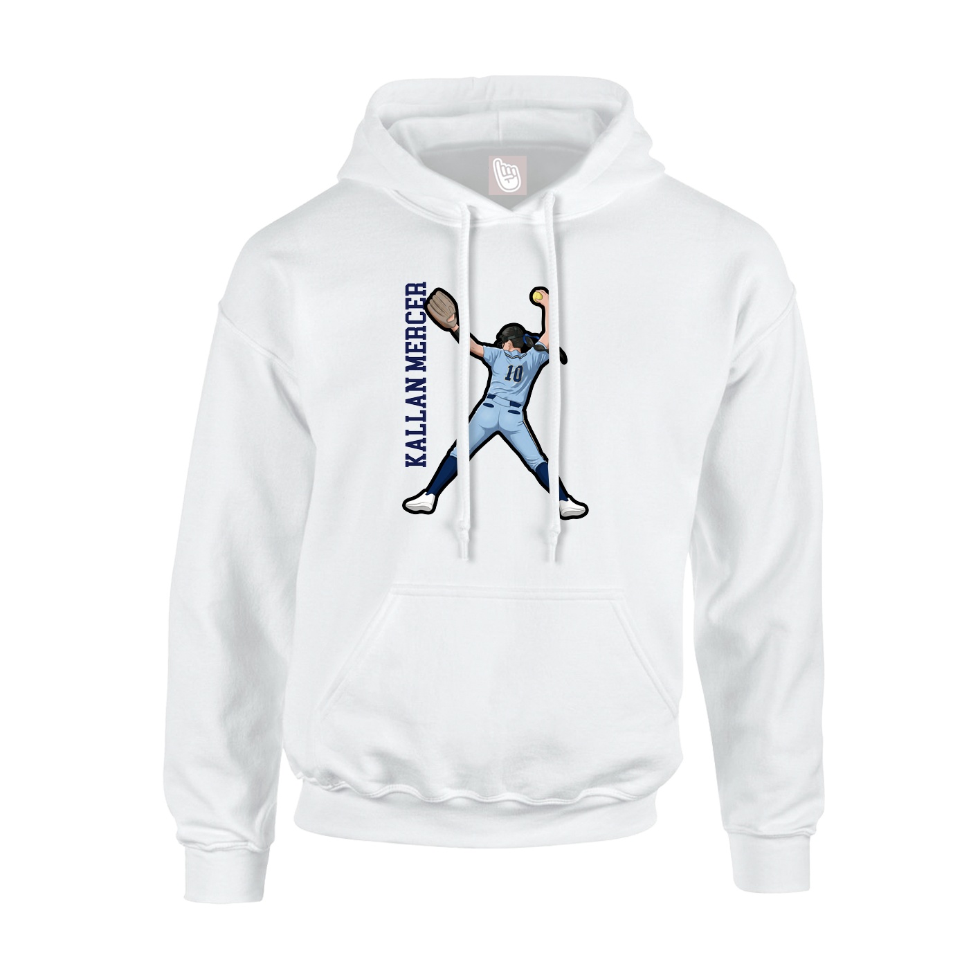 Youth Hoodie — Name Vertical in White