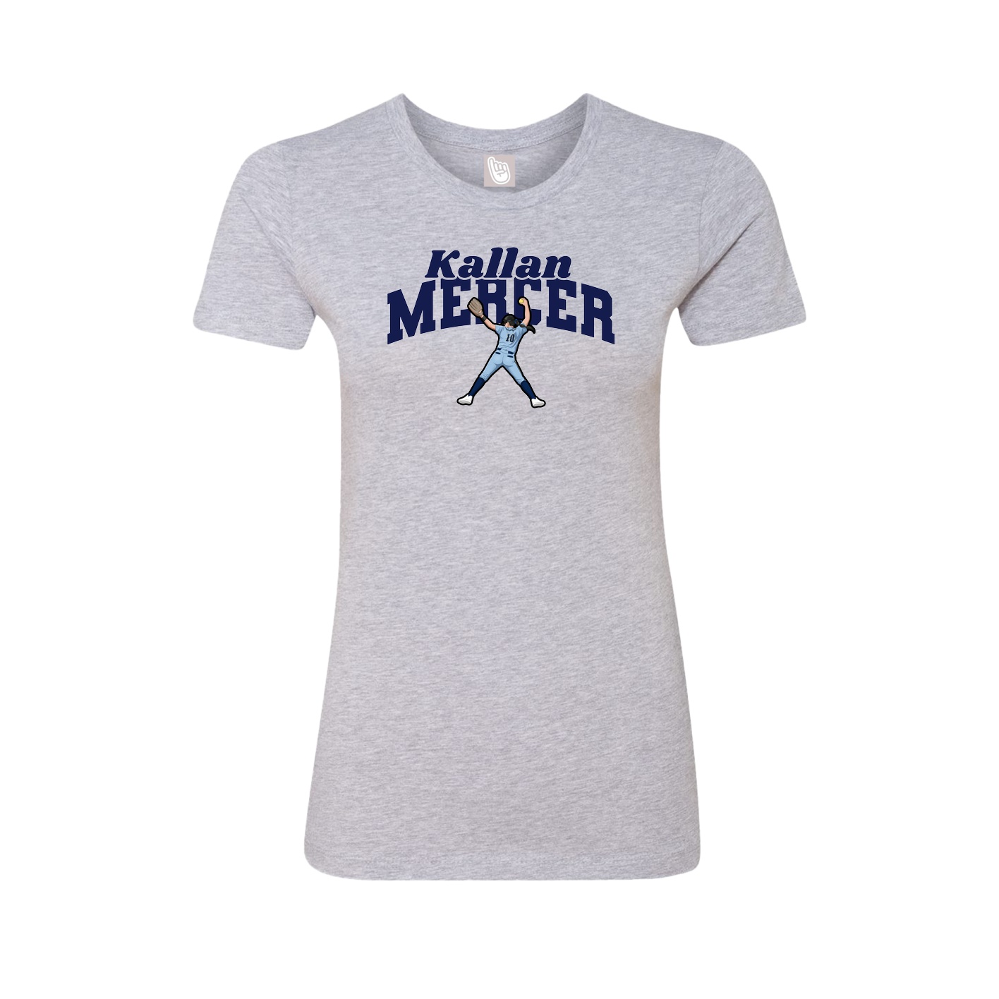 Fitted Women's Tee — Signature Arch in Grey