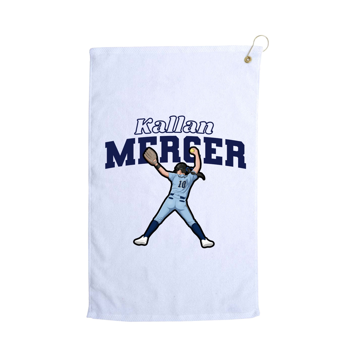 Golf Towel — Name Arch in White