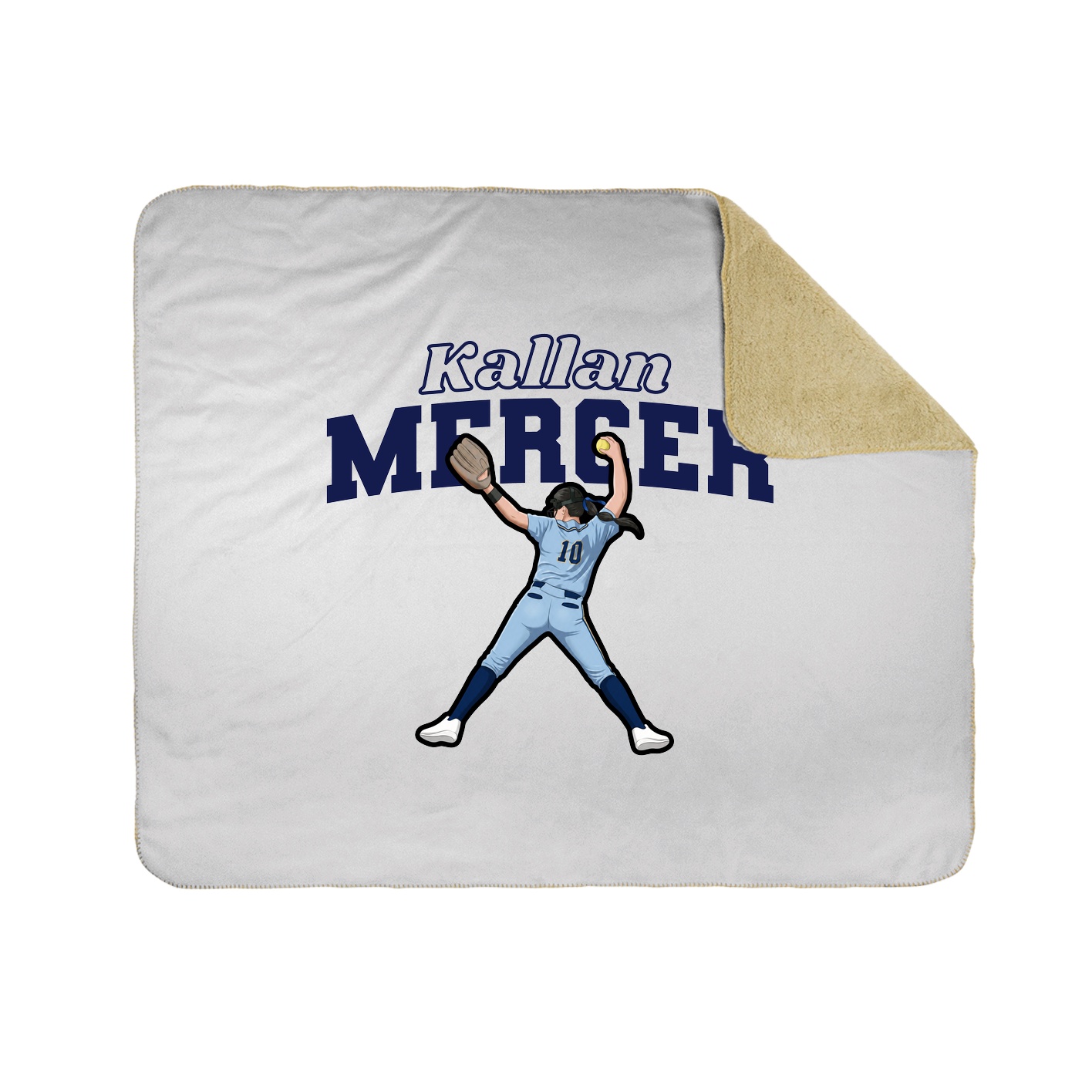 Throw Blanket — Name Arch in White