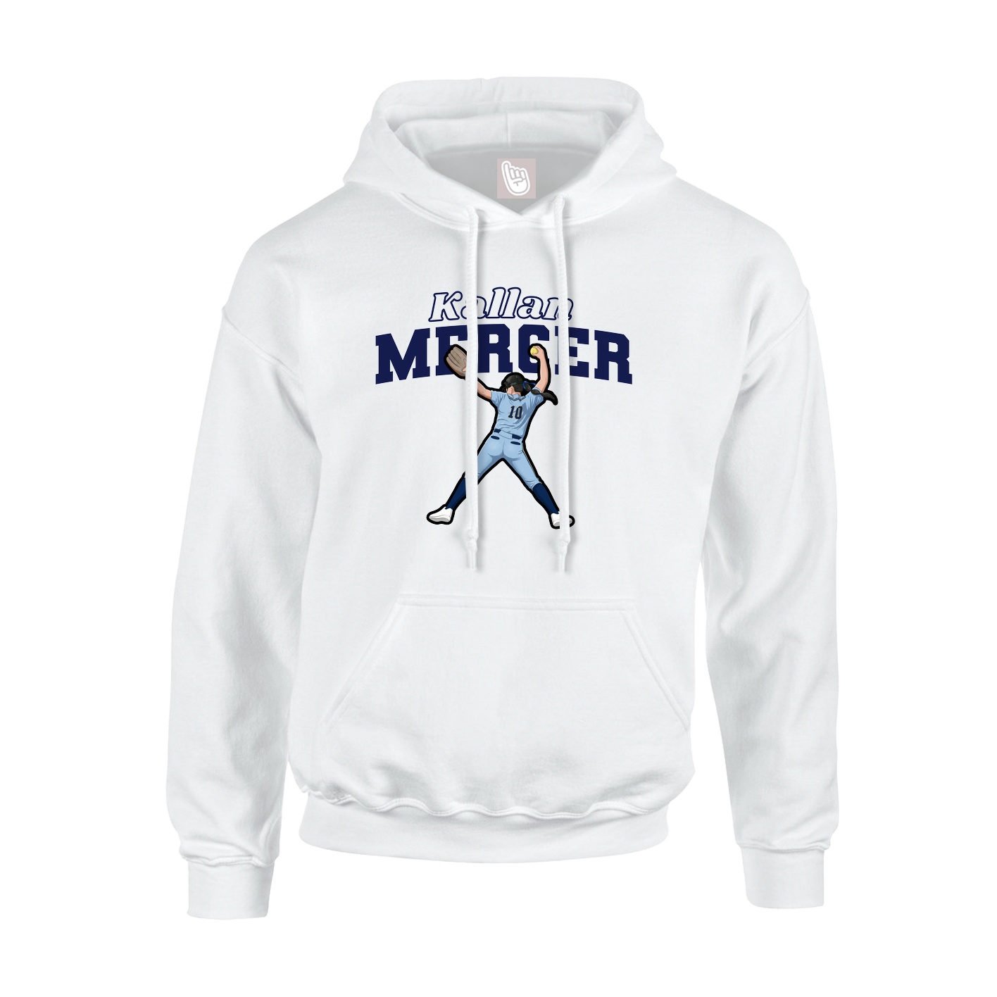 Hoodie — Name Arch in White