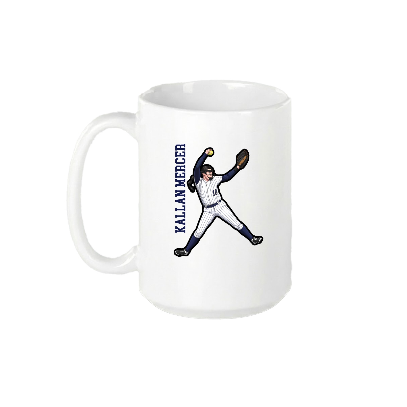 15oz Coffee Mug — Name Vertical in White
