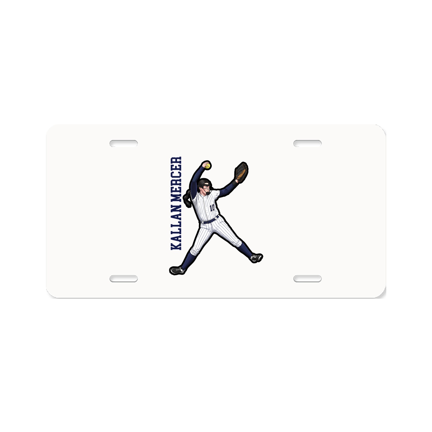 License Plate — Name Vertical in Classic