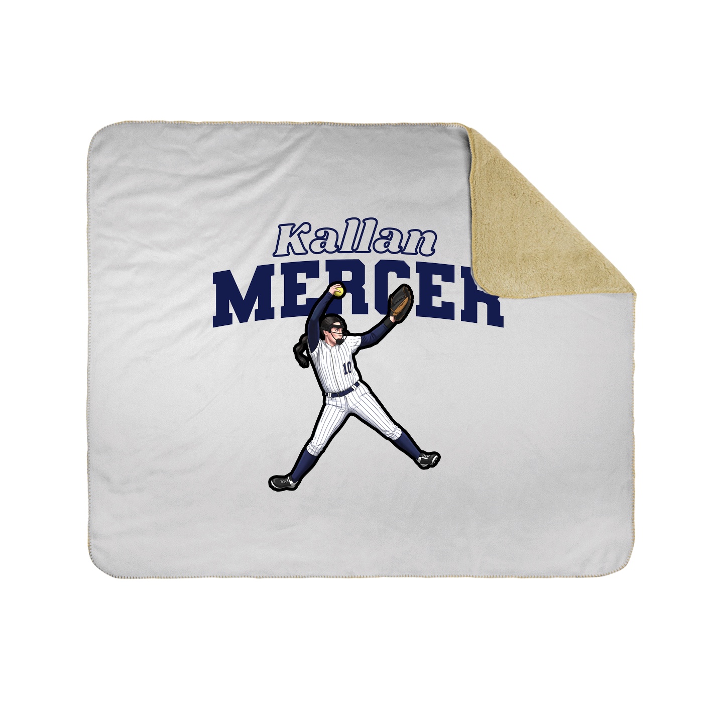 Throw Blanket — Name Arch in White