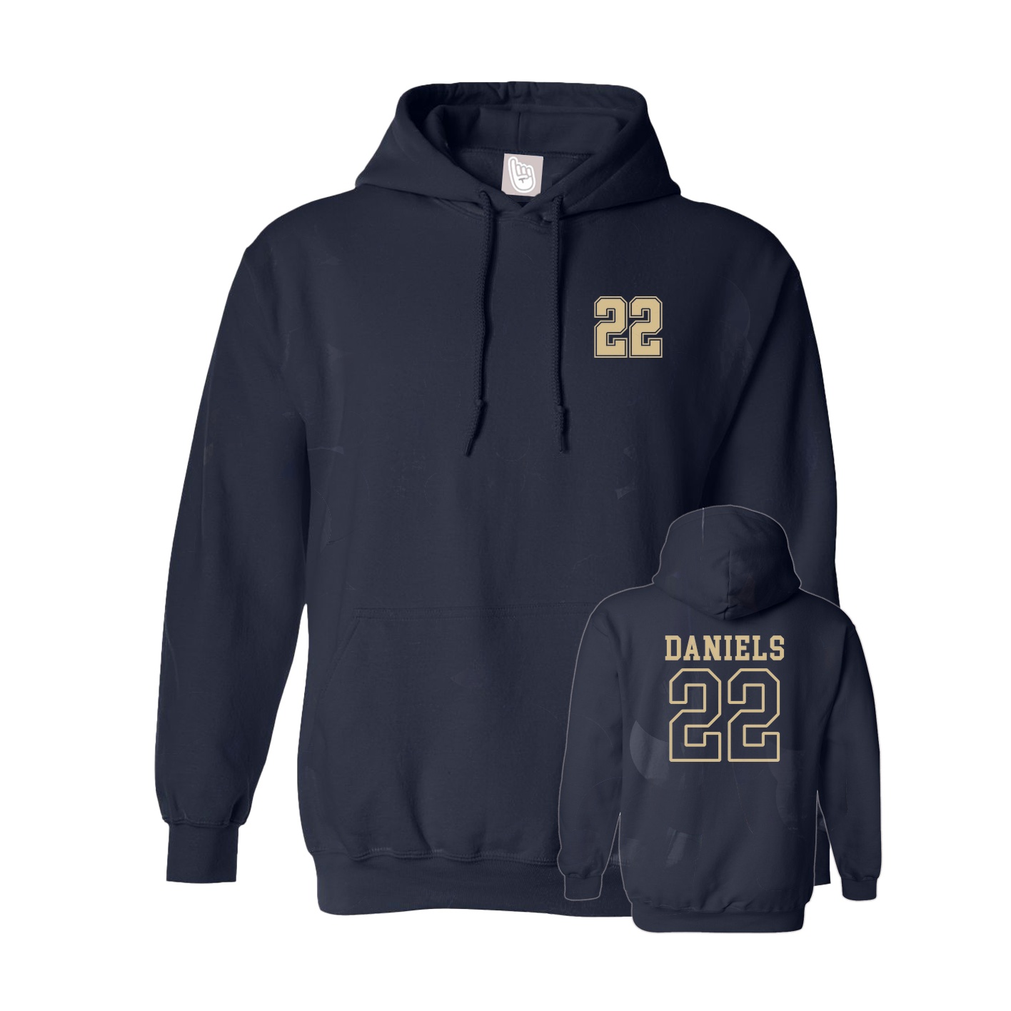 Hoodie — Chest Back in Navy