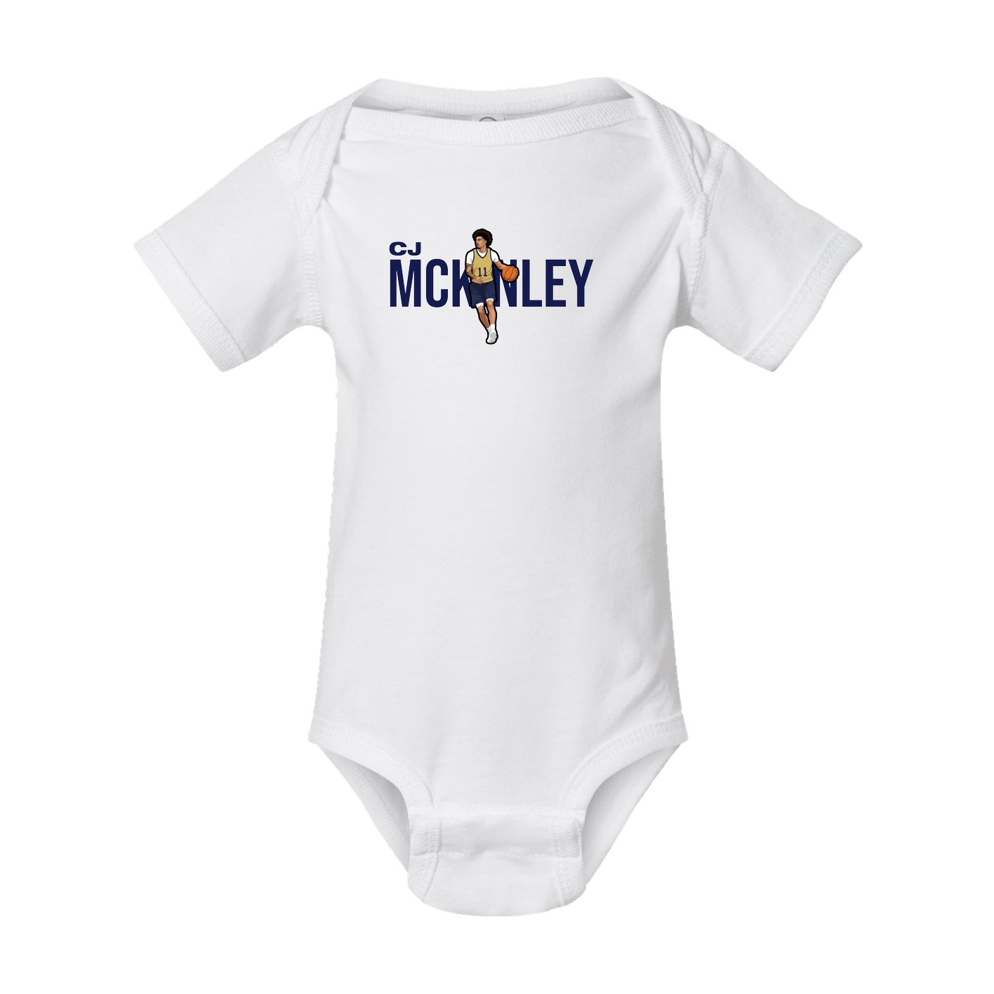 Baby Onesie — Player Name in White