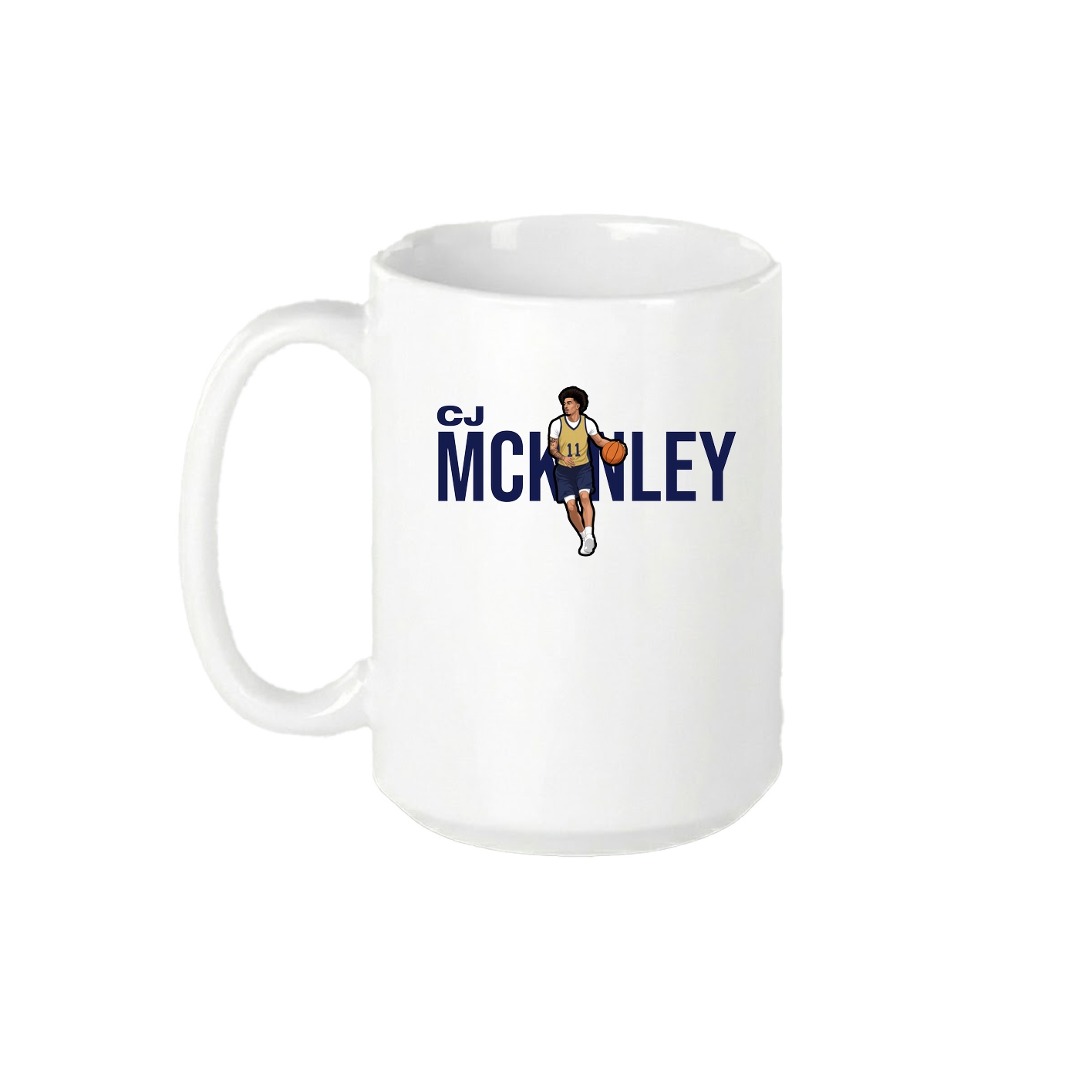 15oz Coffee Mug — Player Name in White