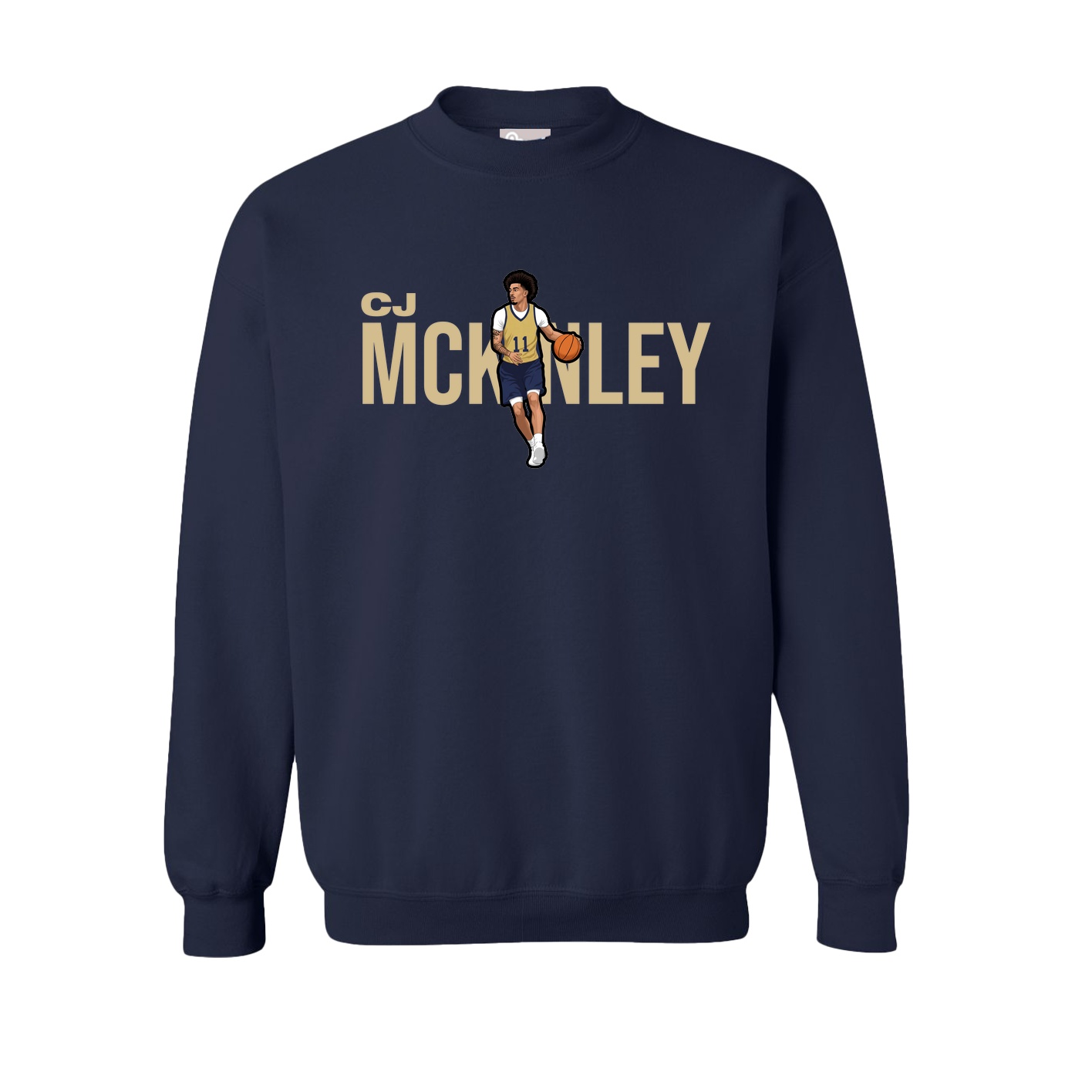 Fleece Crew — Player Name in Navy