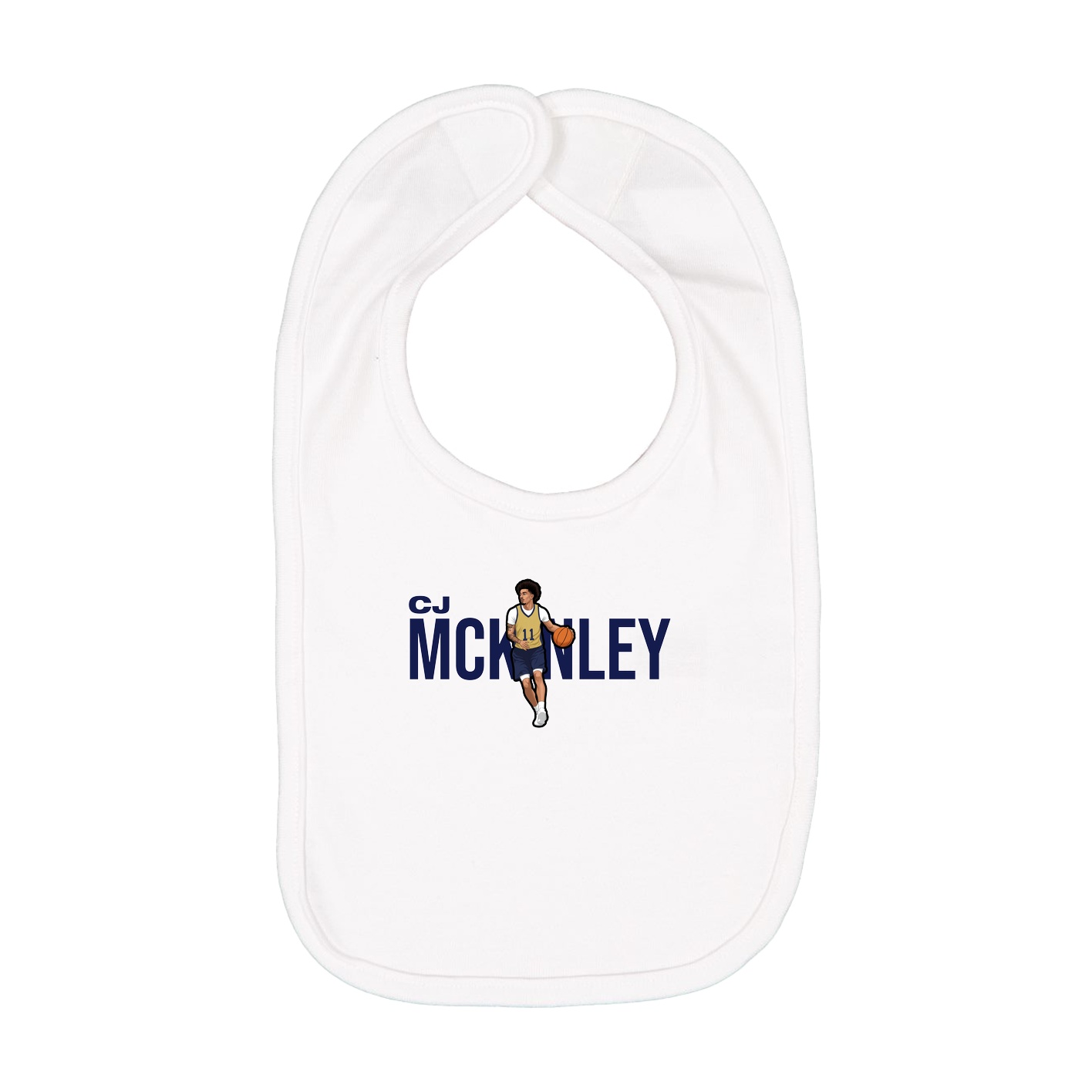 Infant Bib — Player Name in White