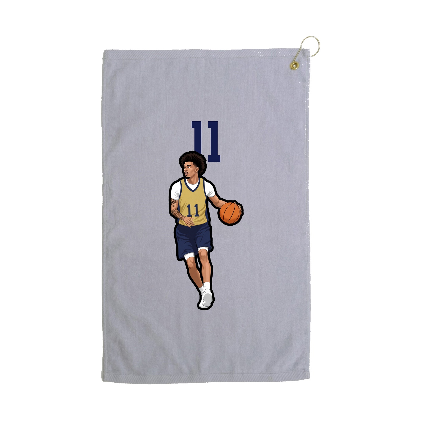 Golf Towel — Number Top in Grey