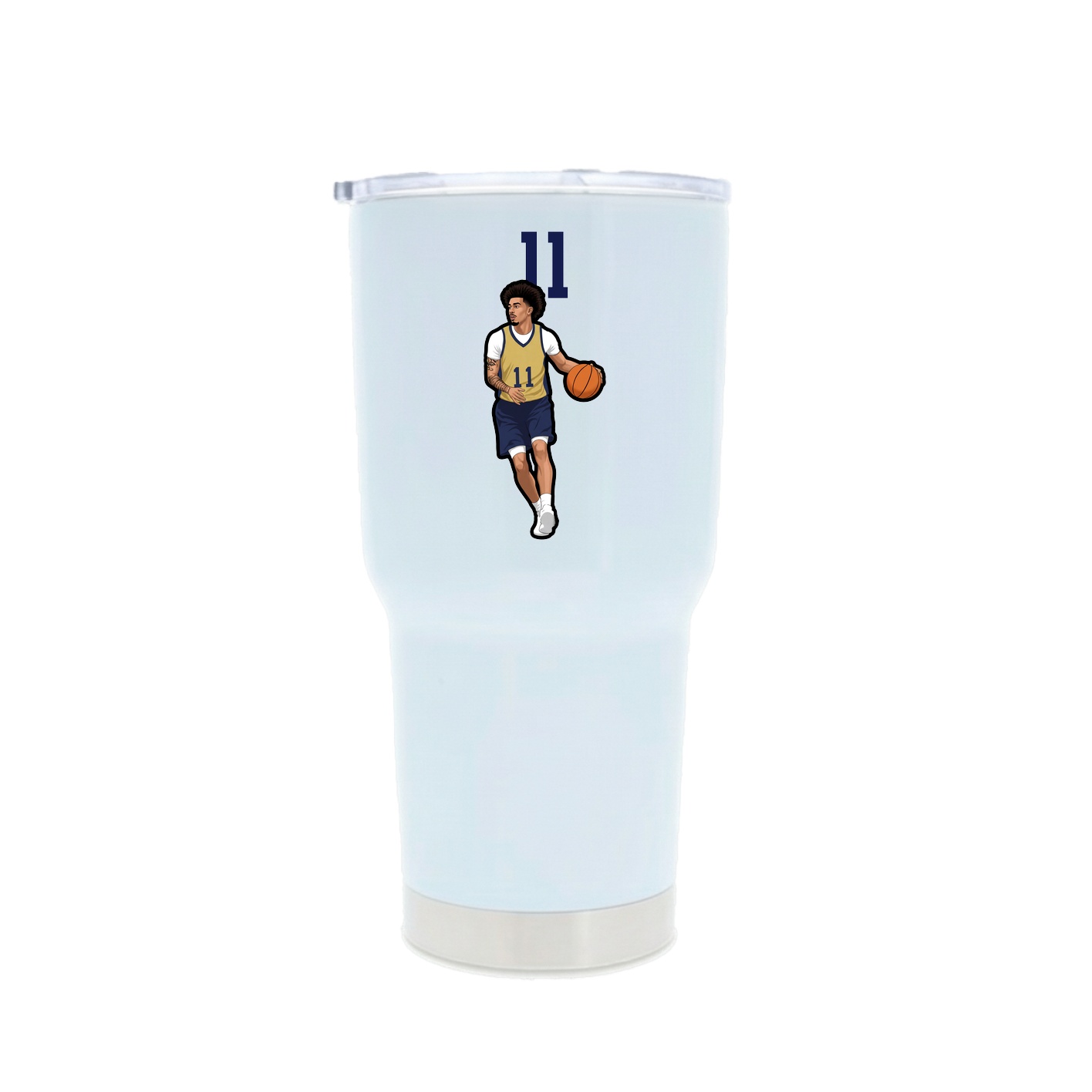 30oz Stainless Steel Tumbler — Number Top in White