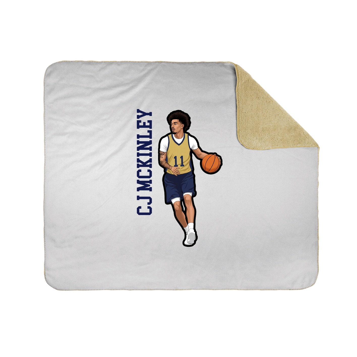 Throw Blanket — Name Vertical in White