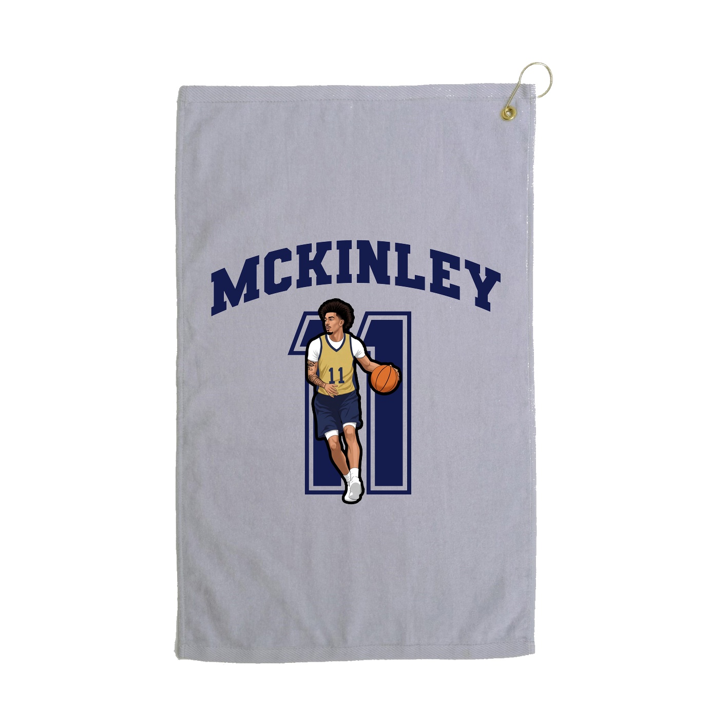 Golf Towel — Number in Grey