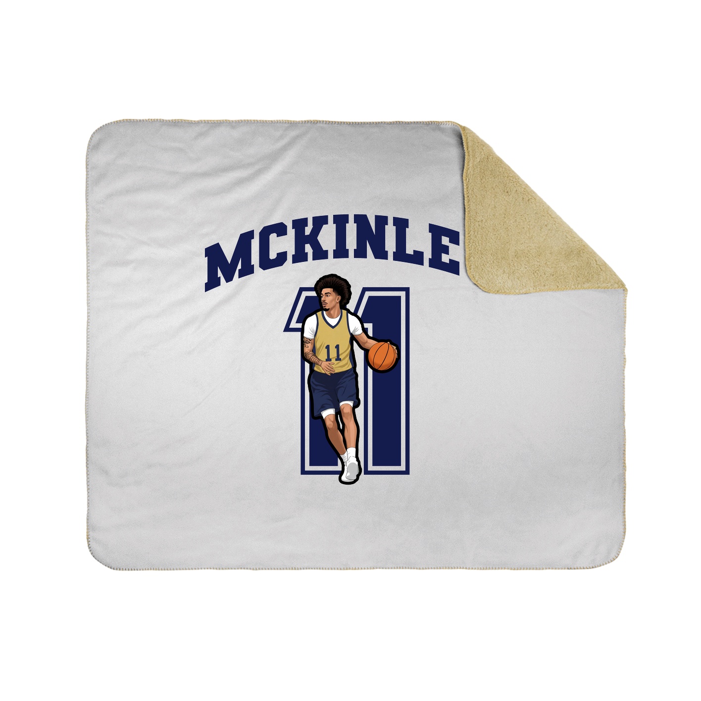 Throw Blanket — Number in White