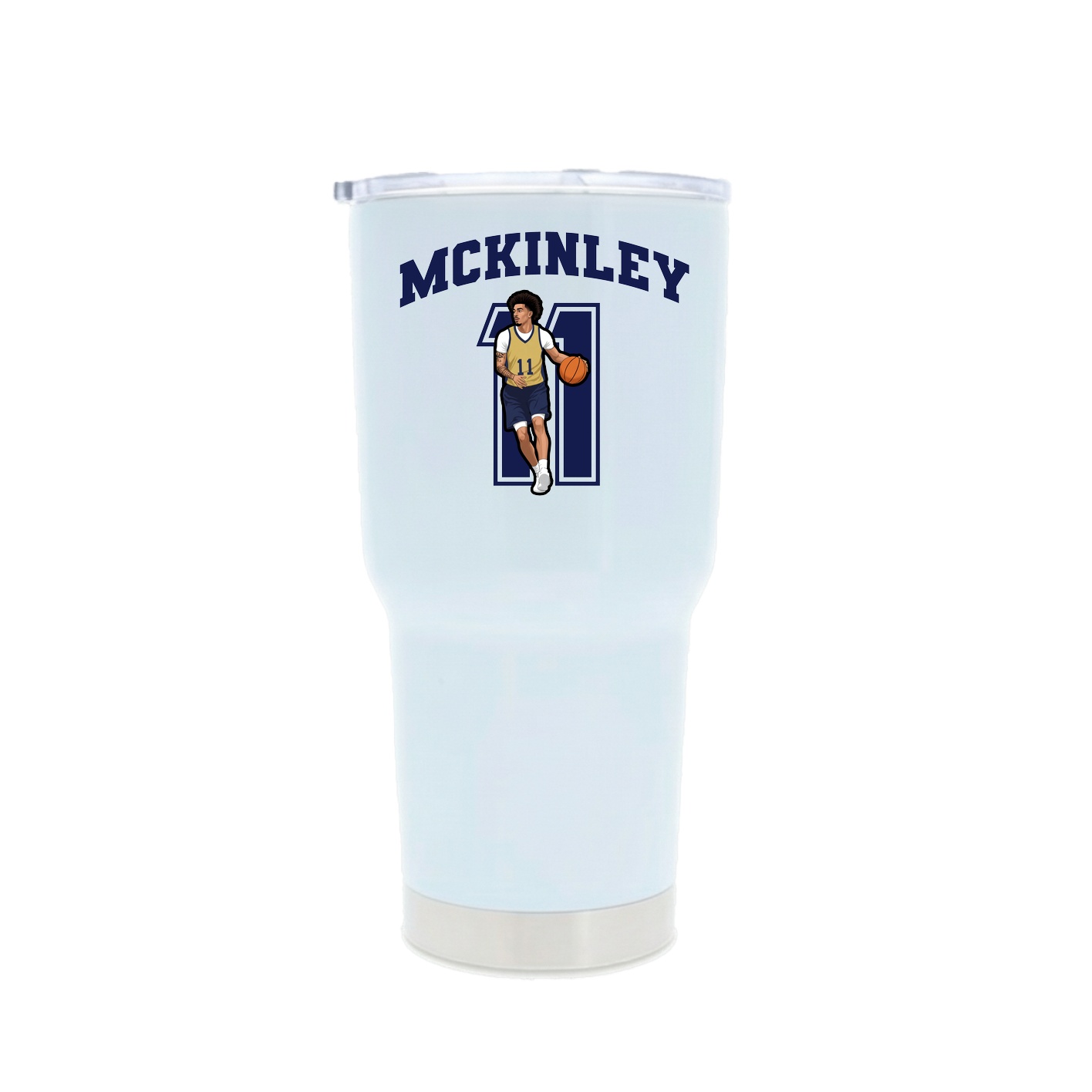 30oz Stainless Steel Tumbler — Number in White